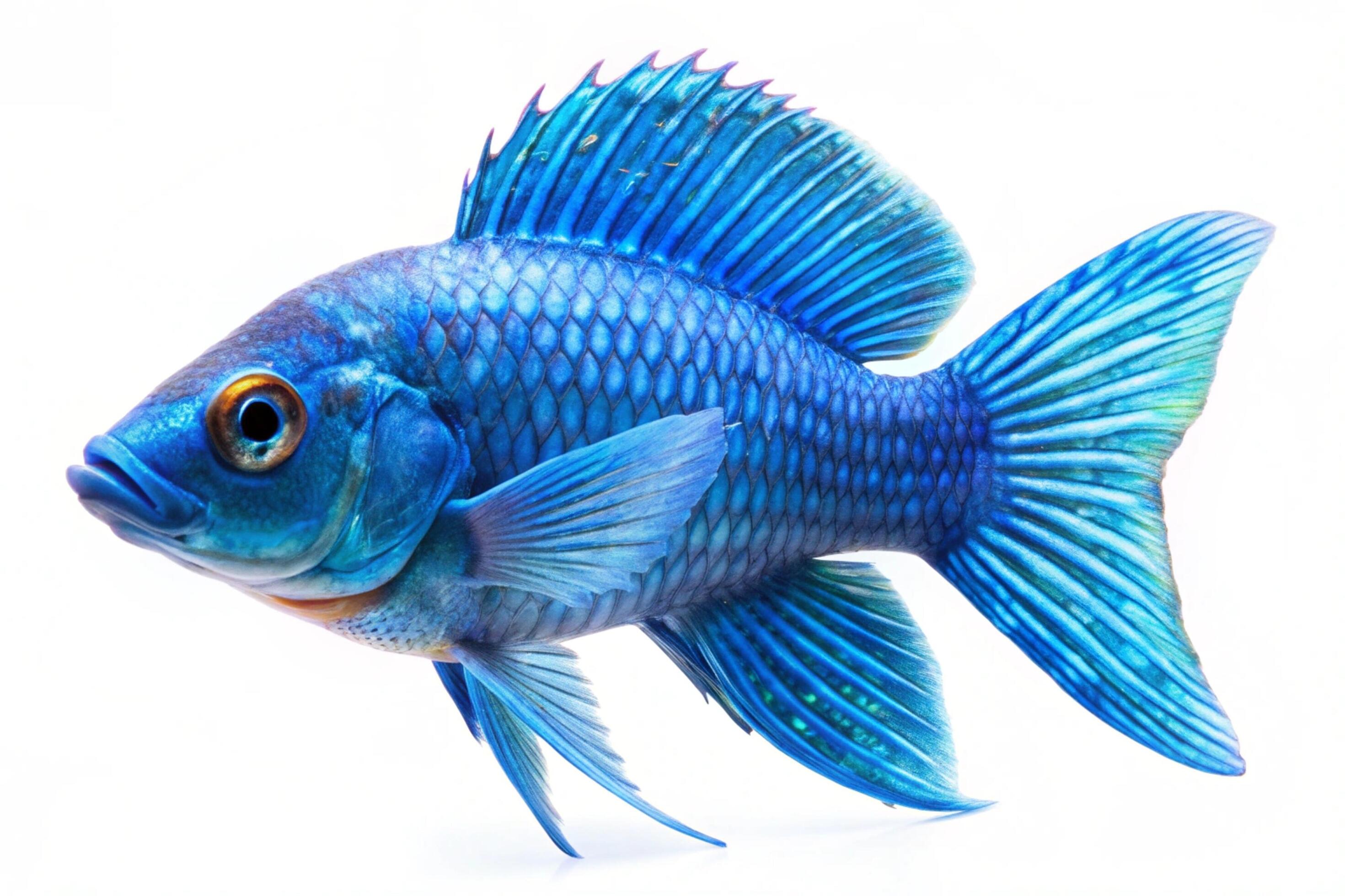 Blue ornamental fish isolated on white background Stock Free