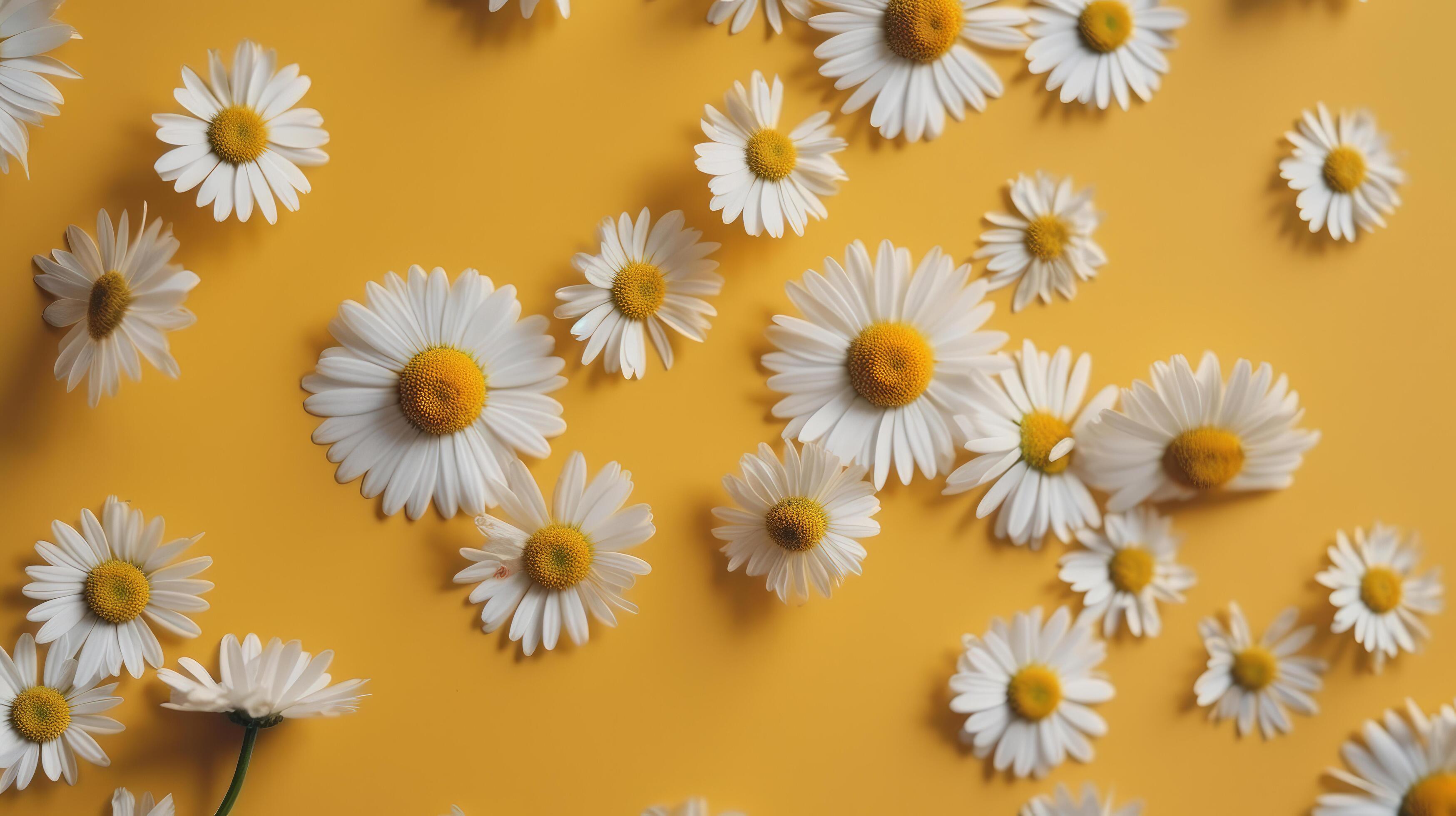 Chamomile flowers background. Illustration Stock Free