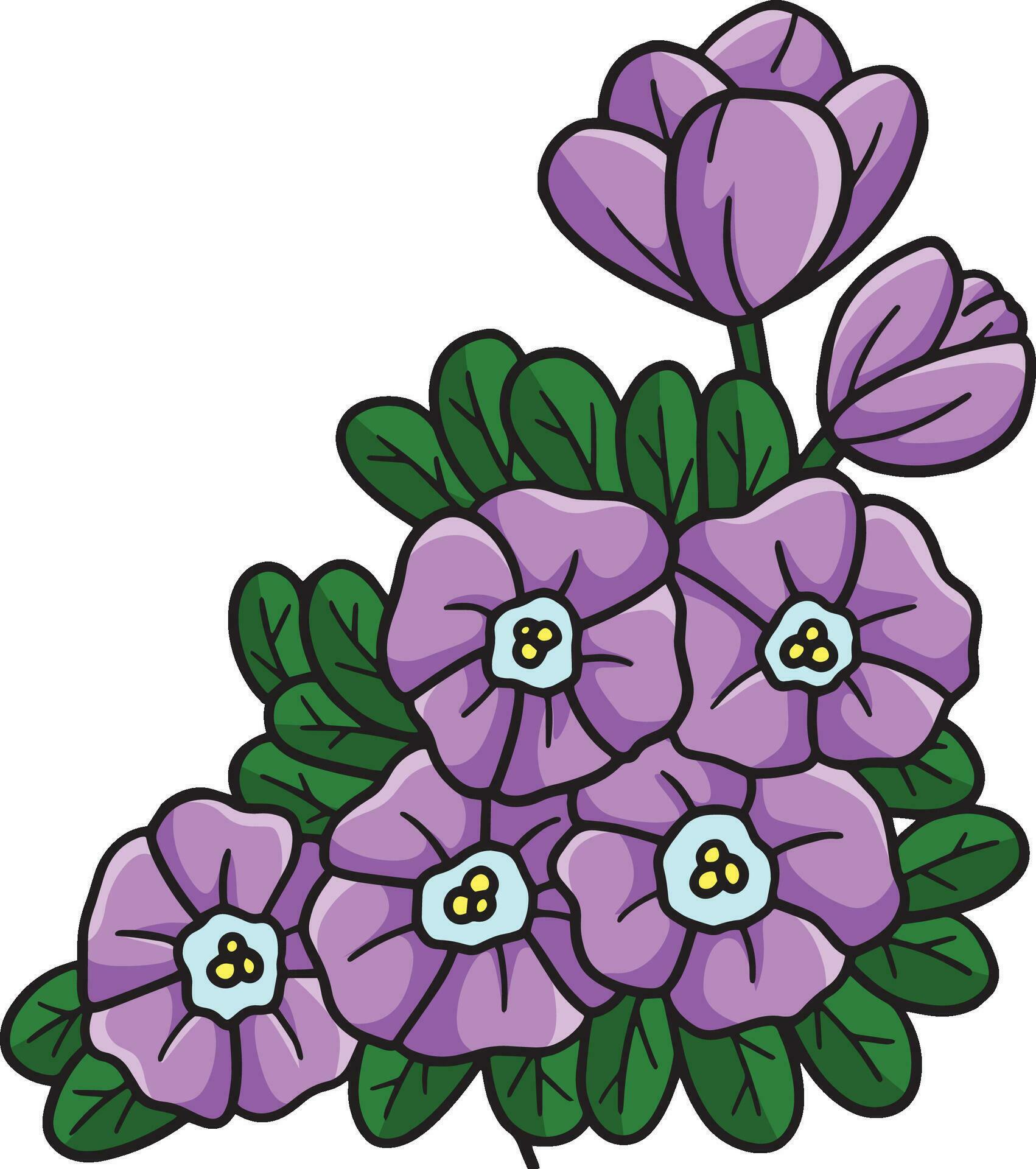 Spring Flowers Cartoon Colored Clipart Stock Free