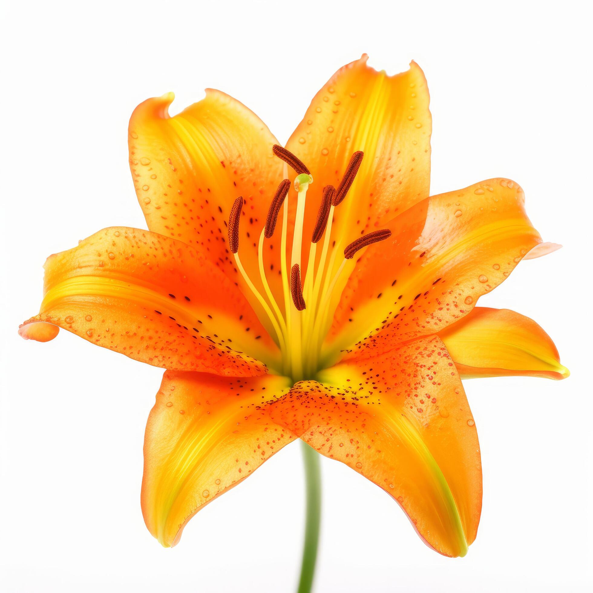 Orange Lilly flower isolated. Illustration Stock Free