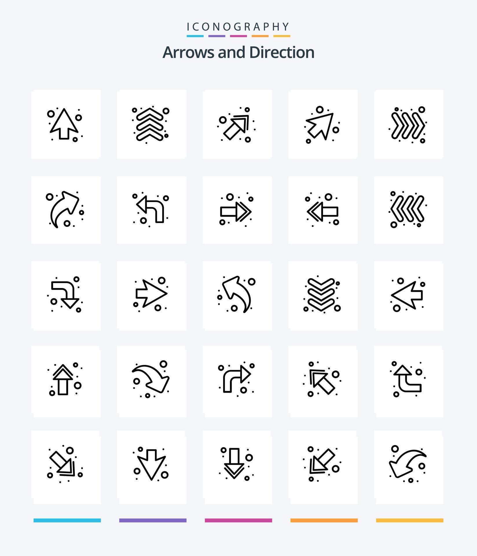 Creative Arrow 25 OutLine icon pack Such As left. reload. right. arrows. up Stock Free