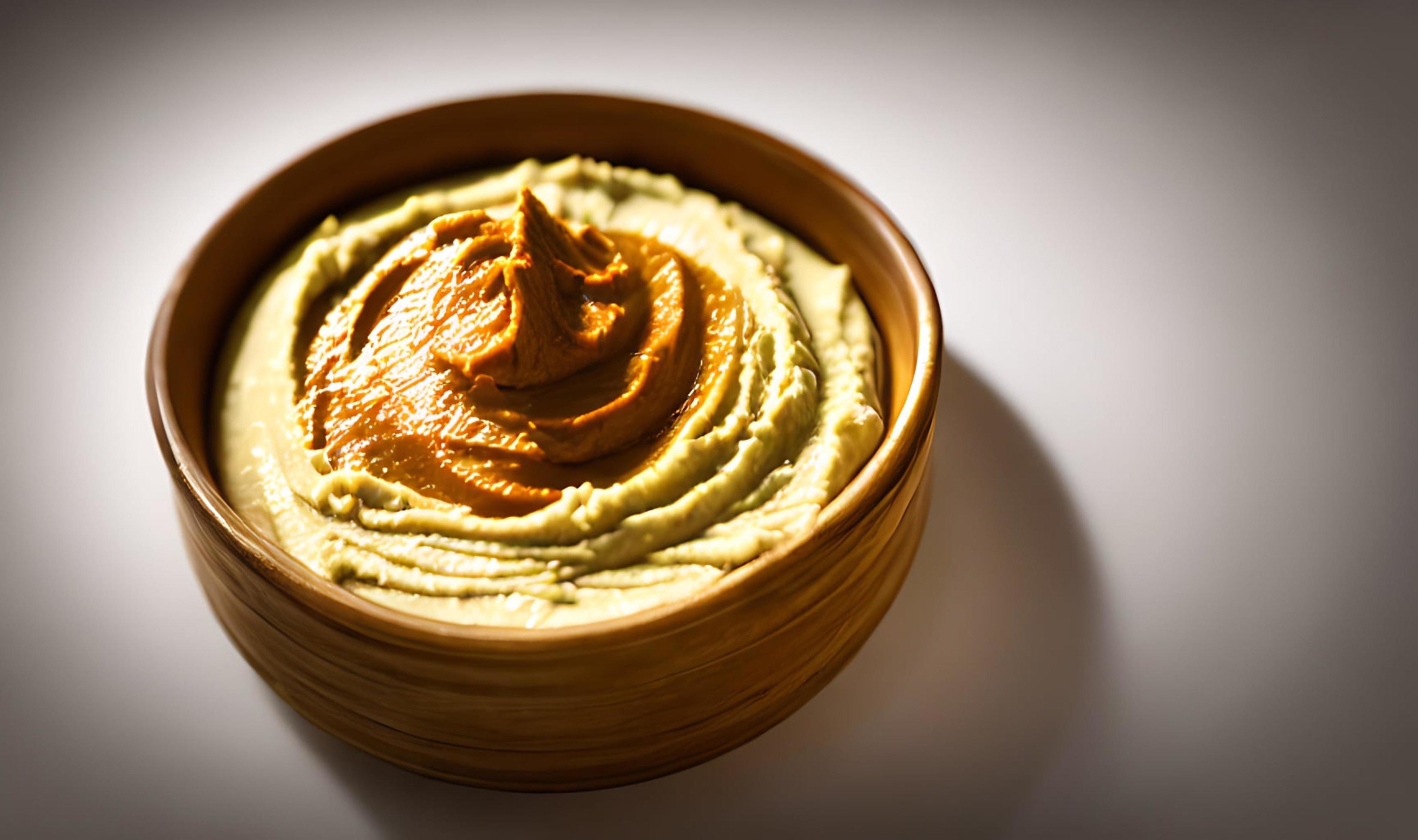 Healthy food. Traditional freshly made organic hummus. Stock Free