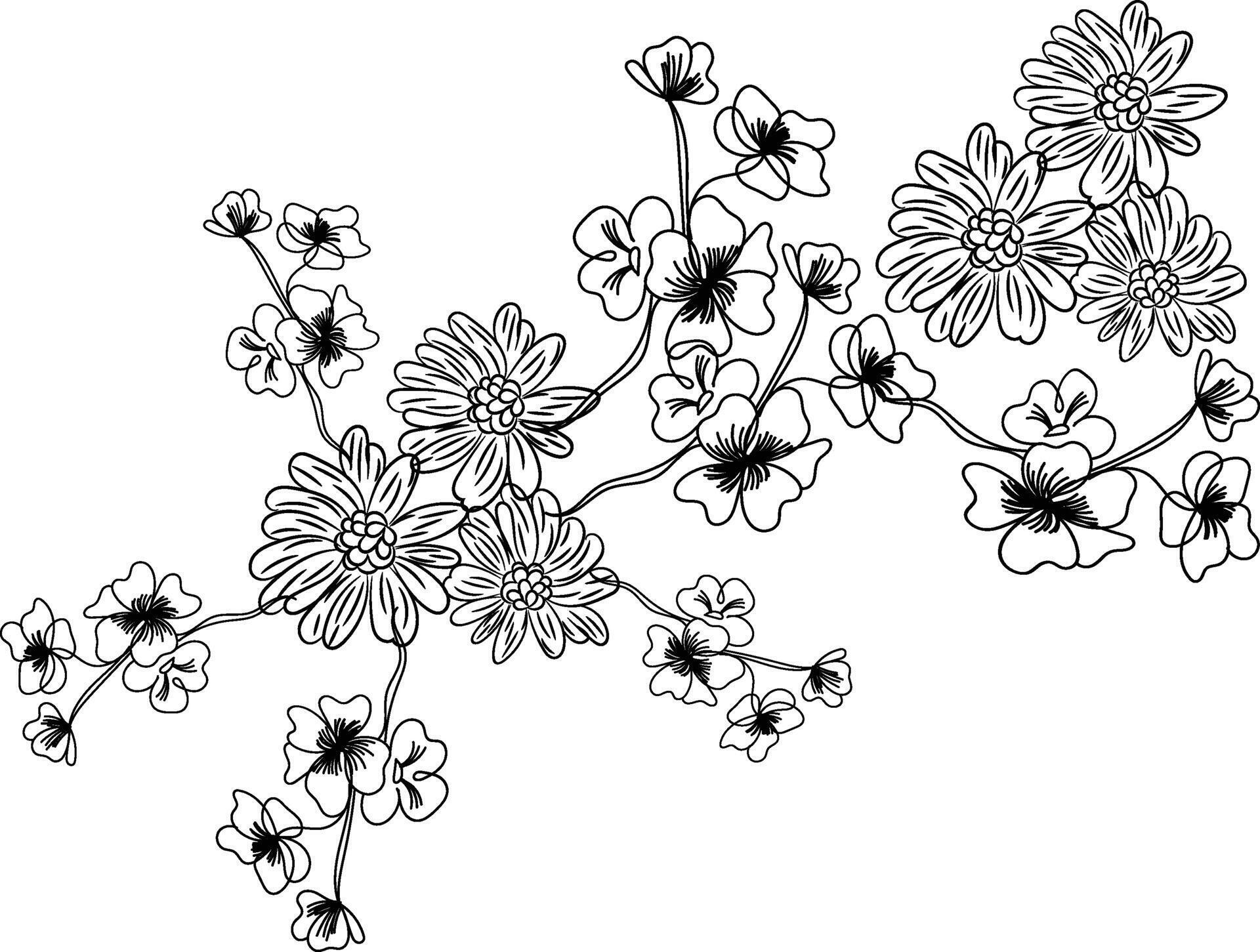 flower silhouettes design Stock Free