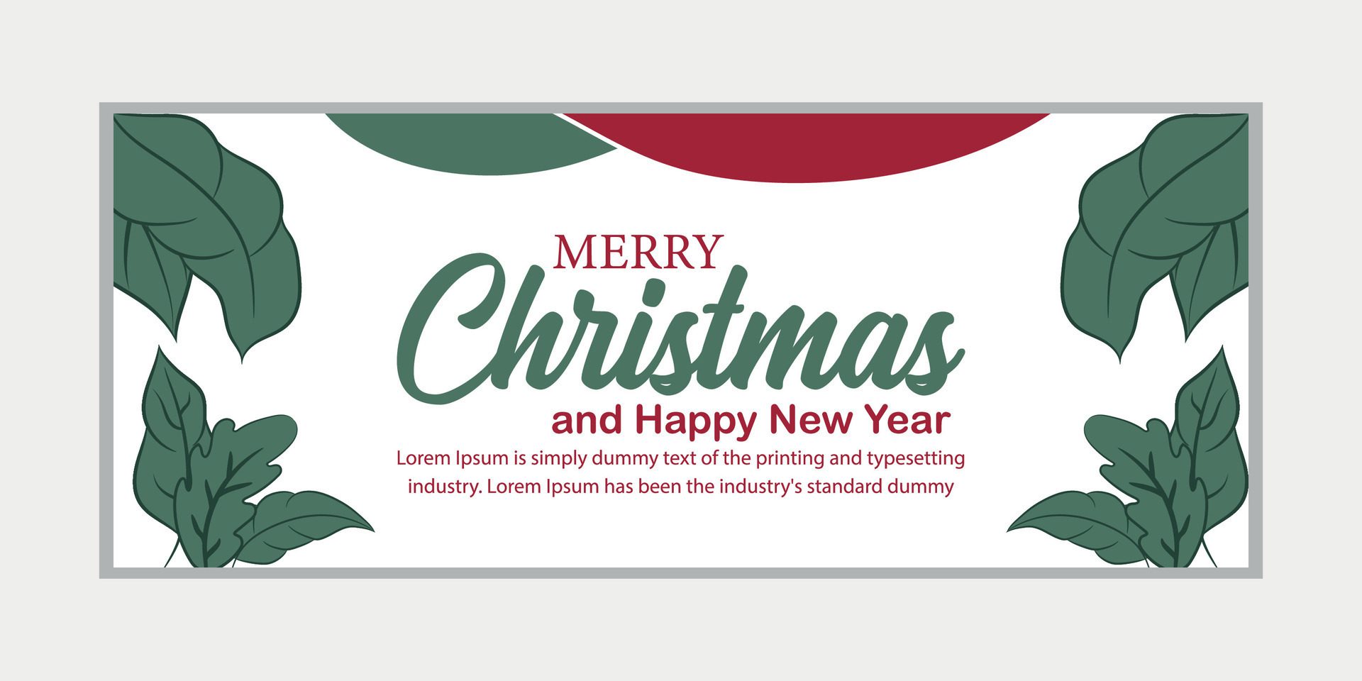 merry christmas banner set and happy new year banner, social media cover and web banner Free Vector