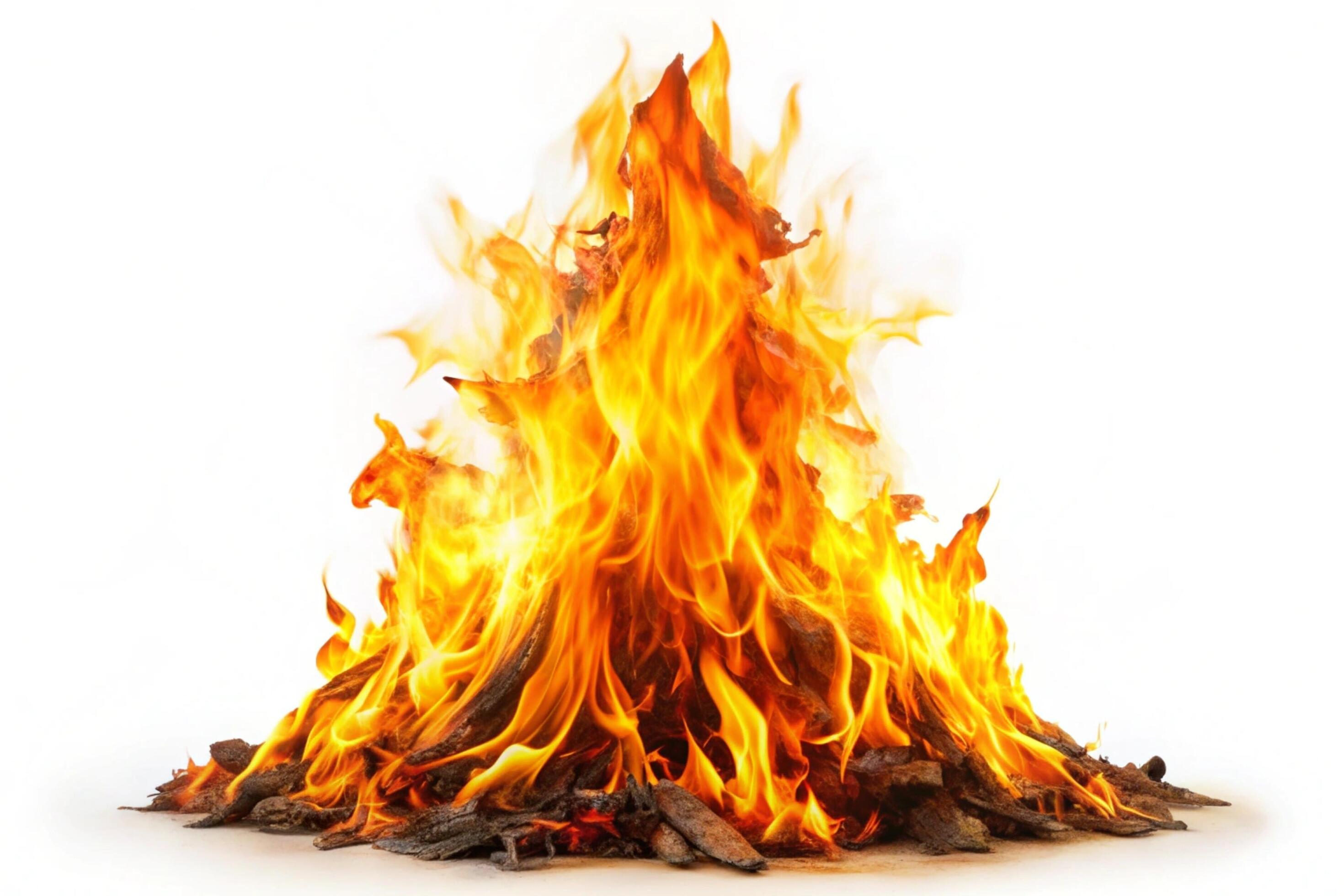 Fire photo isolated on White background Stock Free