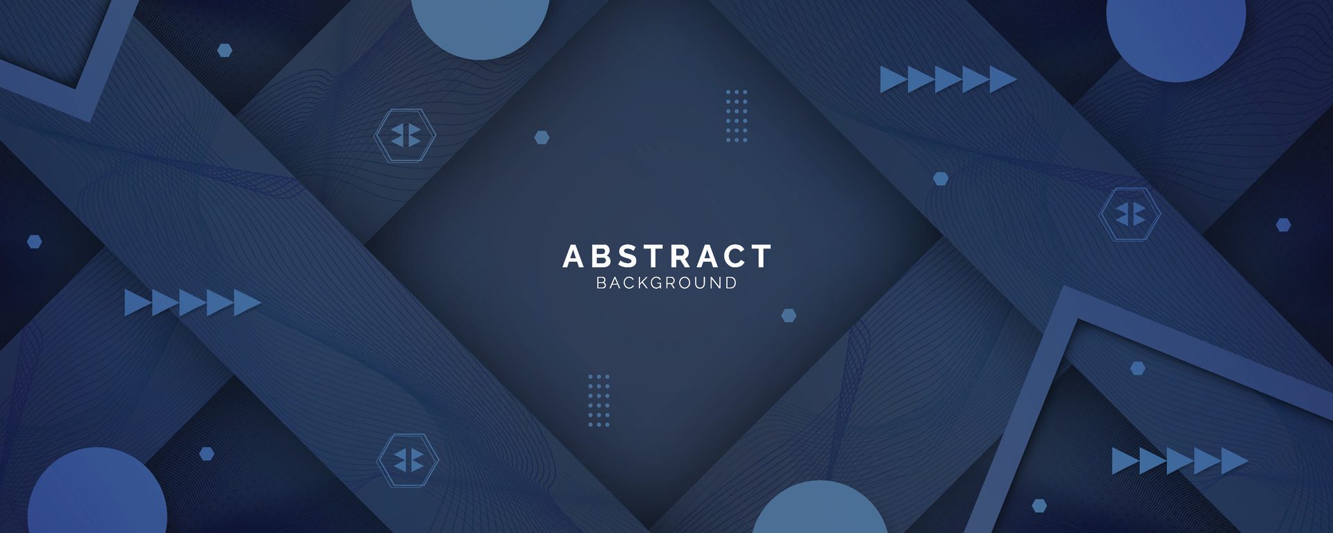 Futuristic dark blue abstract background with lines and shadow, geometric shape overlap layers, graphic pattern banner template design Free Vector