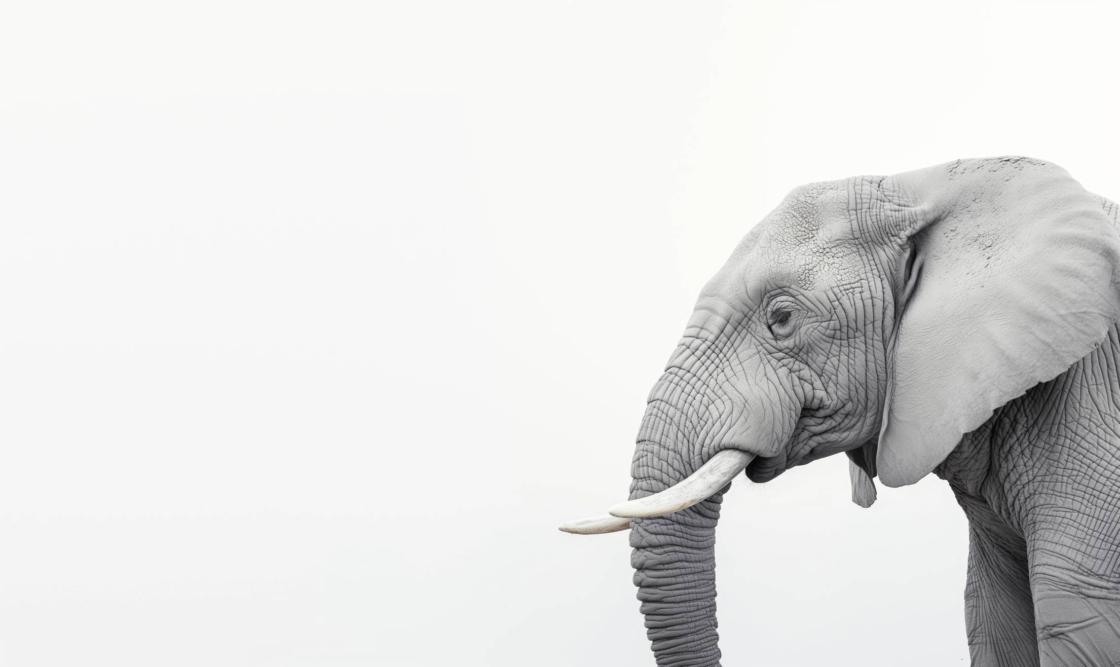 Elephant Head with White Background Stock Free