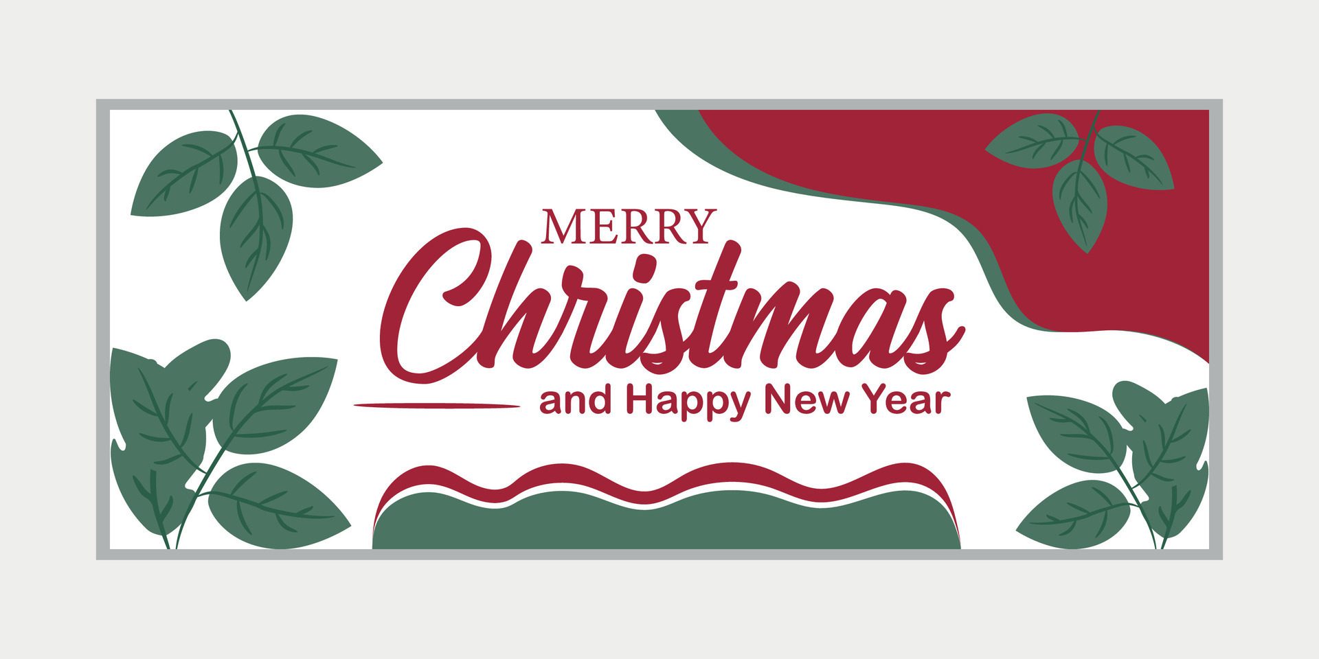 merry christmas banner set and happy new year banner, social media cover and web banner Free Vector