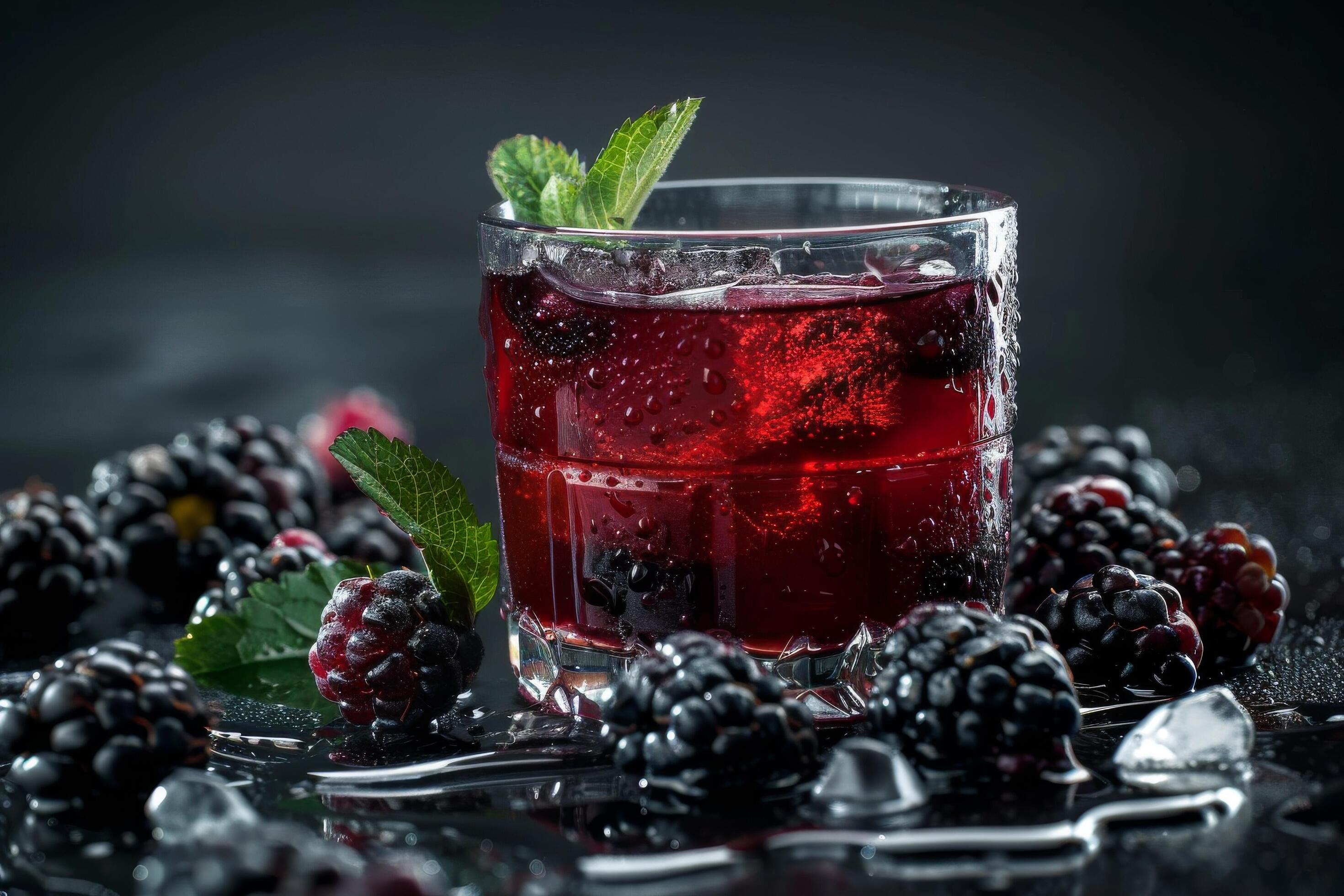 Tasty blackberry juice illustrations for creative use Stock Free