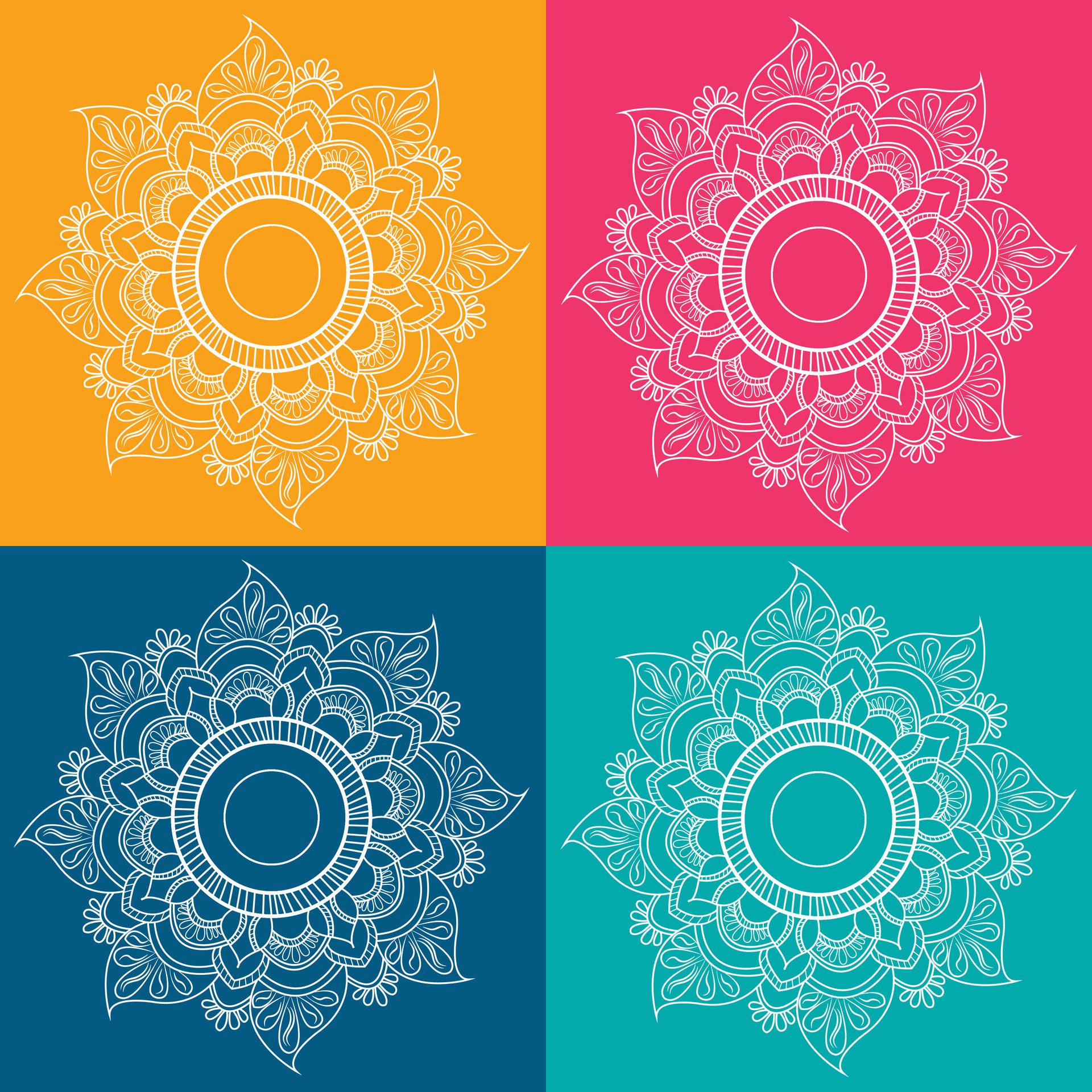 Easy circle mandala unique flower floral vector eps mandala patterns for free download Free Vector