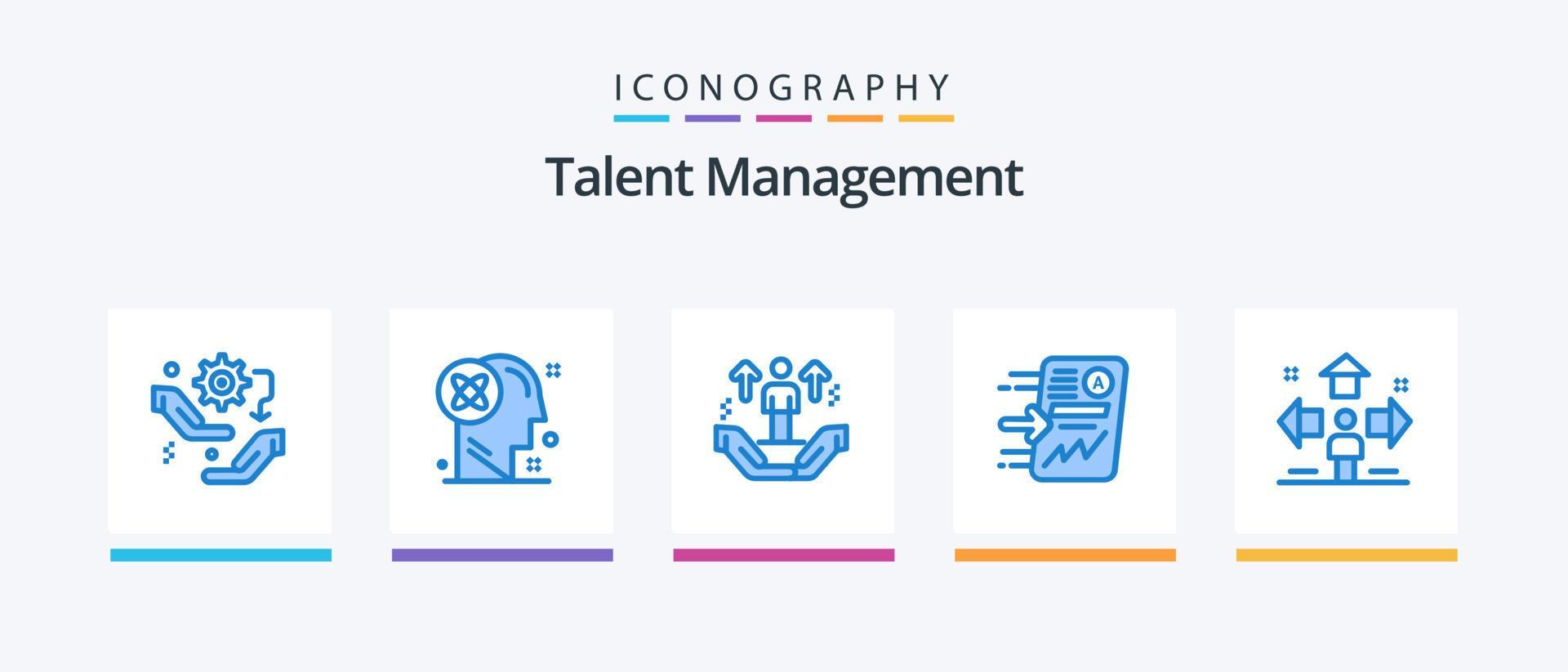 
									Talent Management Blue 5 Icon Pack Including report. file. solution. arrow. man. Creative Icons Design Stock Free