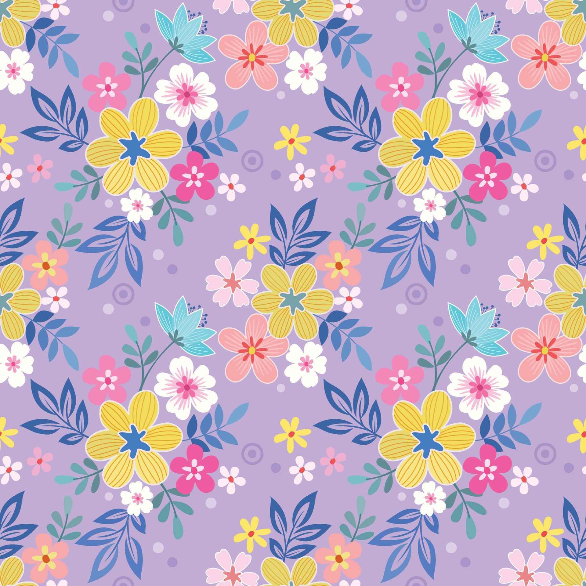 Beautiful flowers design seamless pattern. Can be used for fabric textile wallpaper. Stock Free