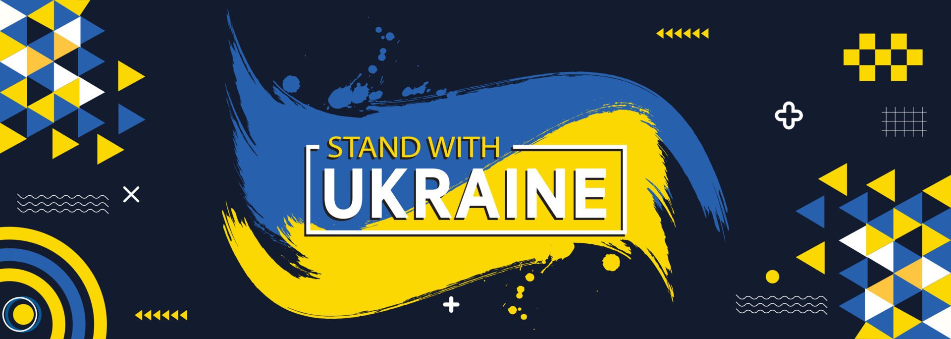 Stand with Ukraine background banner vector Free Vector