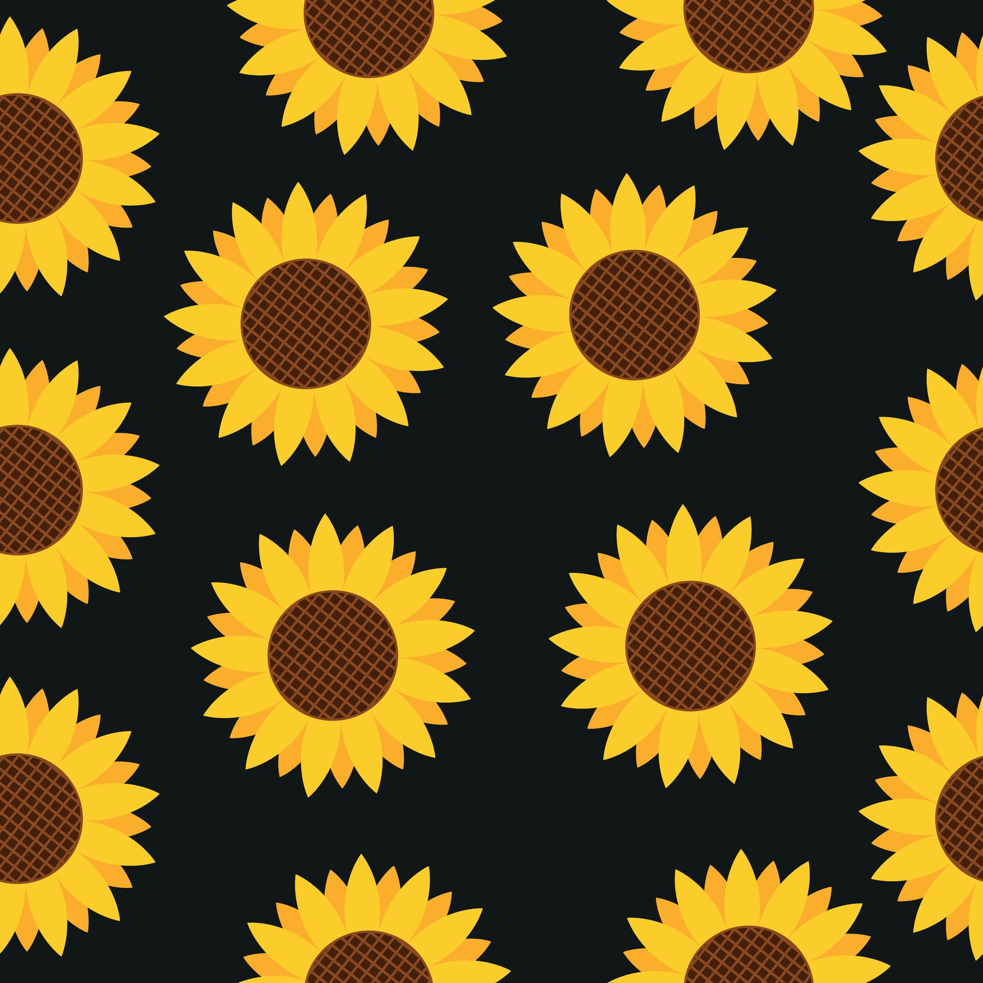 Seamless sunflower pattern Pro Vector