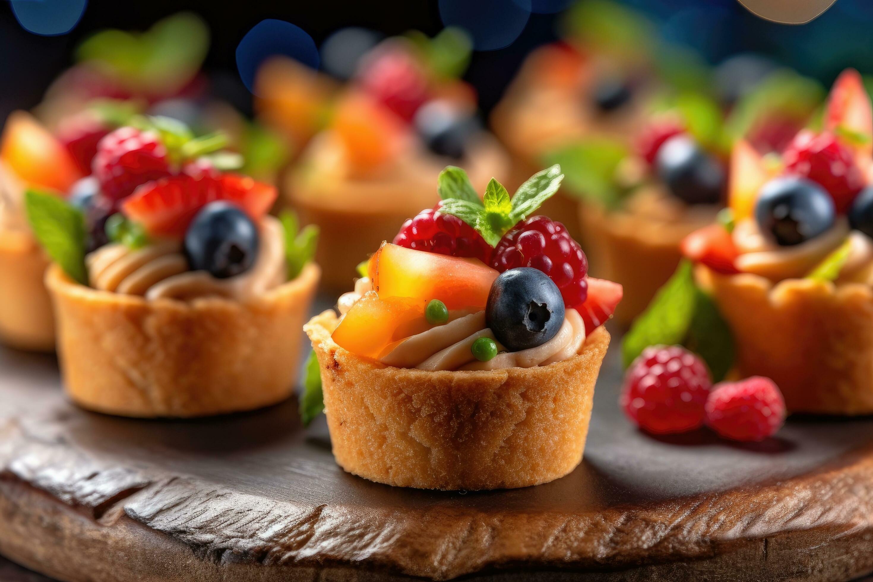 fruit canape in The kitchen table Food Photography AI Generated Stock Free