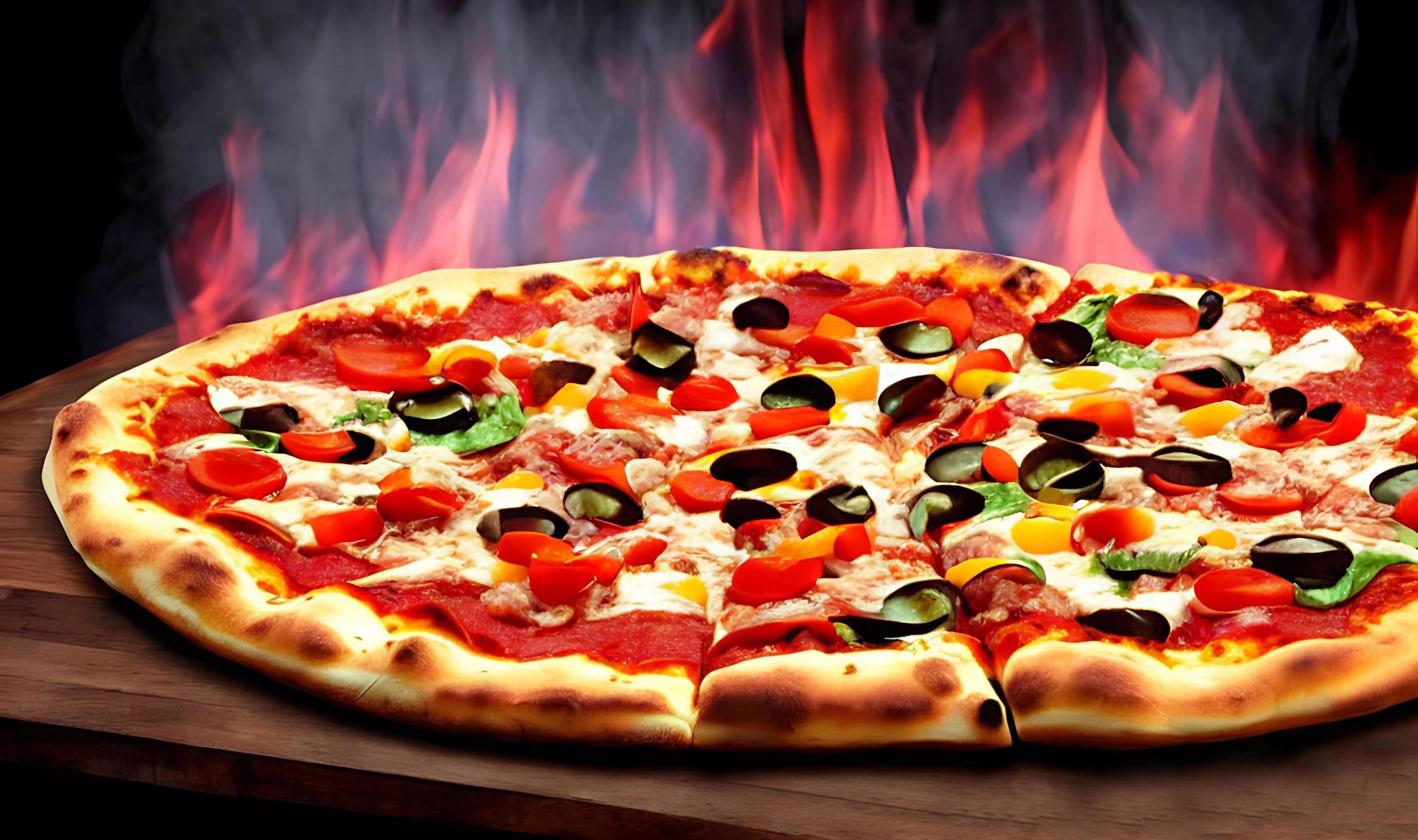 Pizza. Traditional Italian cuisine fast food. Stock Free