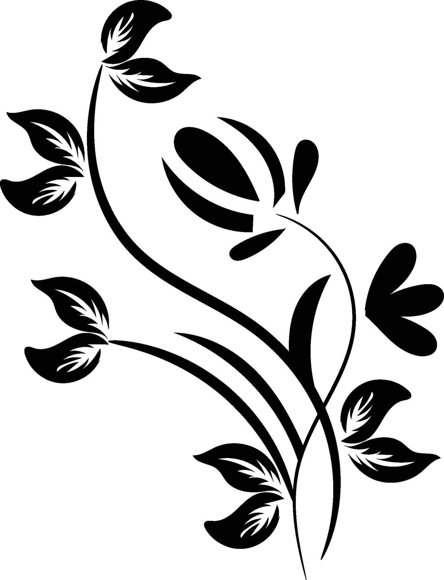 flower silhouettes design Stock Free