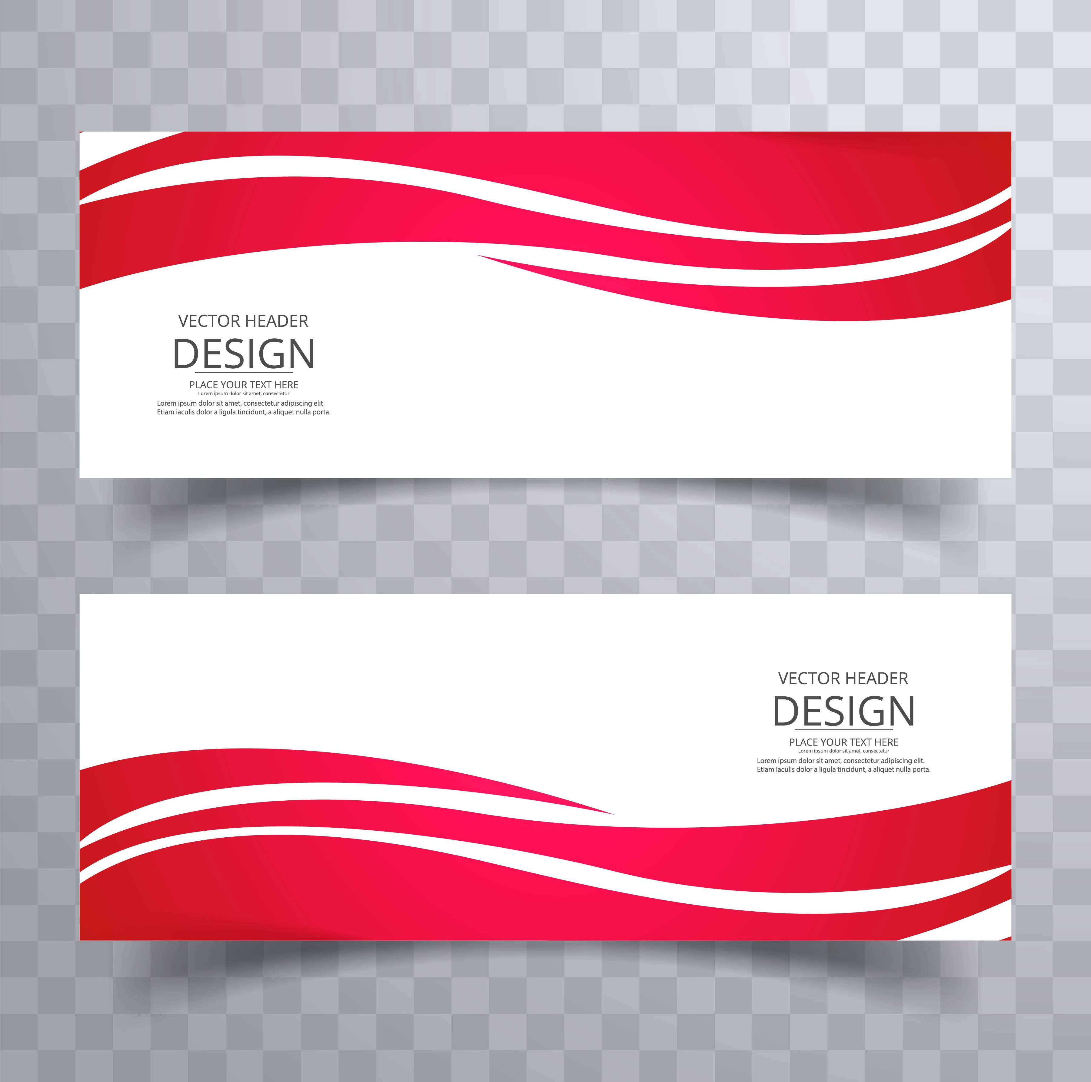 Beautiful creative wave banners set vector Free Vector