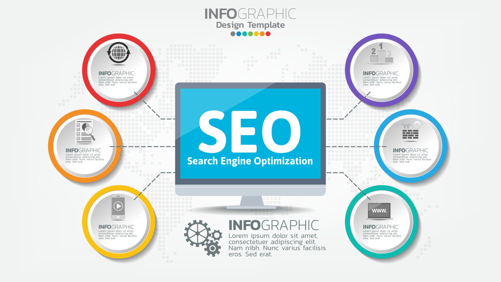 SEO search engine optimization banner web icon for business and marketing Free Vector