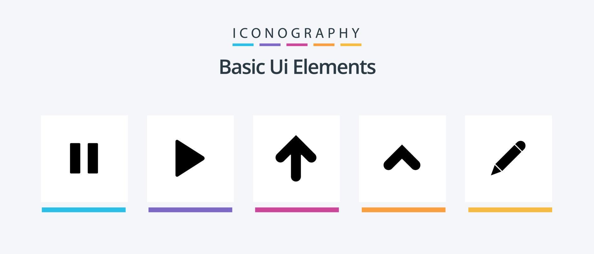 Basic Ui Elements Glyph 5 Icon Pack Including study. sign. arrow. up. arrow. Creative Icons Design Stock Free