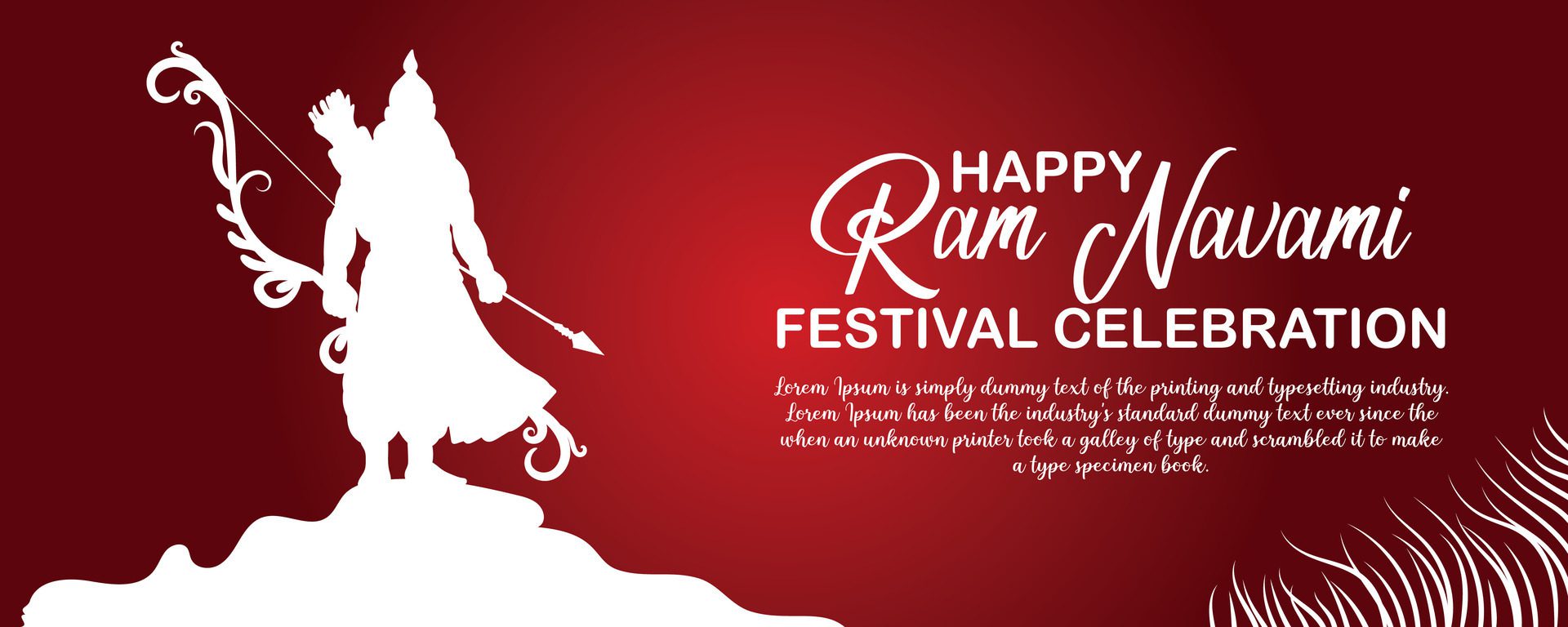 Happy Ram Navami cultural Banner Hindu festival vertical post wishes celebration card Ram Navami celebration background Free Vector