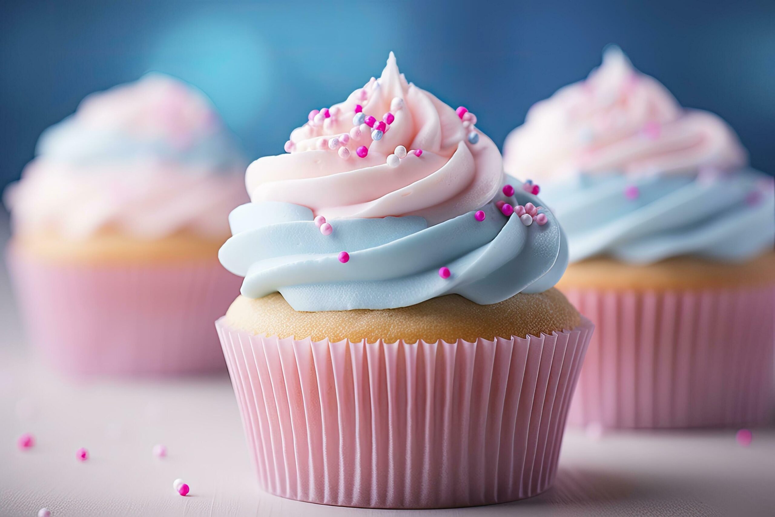 Cupcake with beautiful background. AI Generated Free Photo