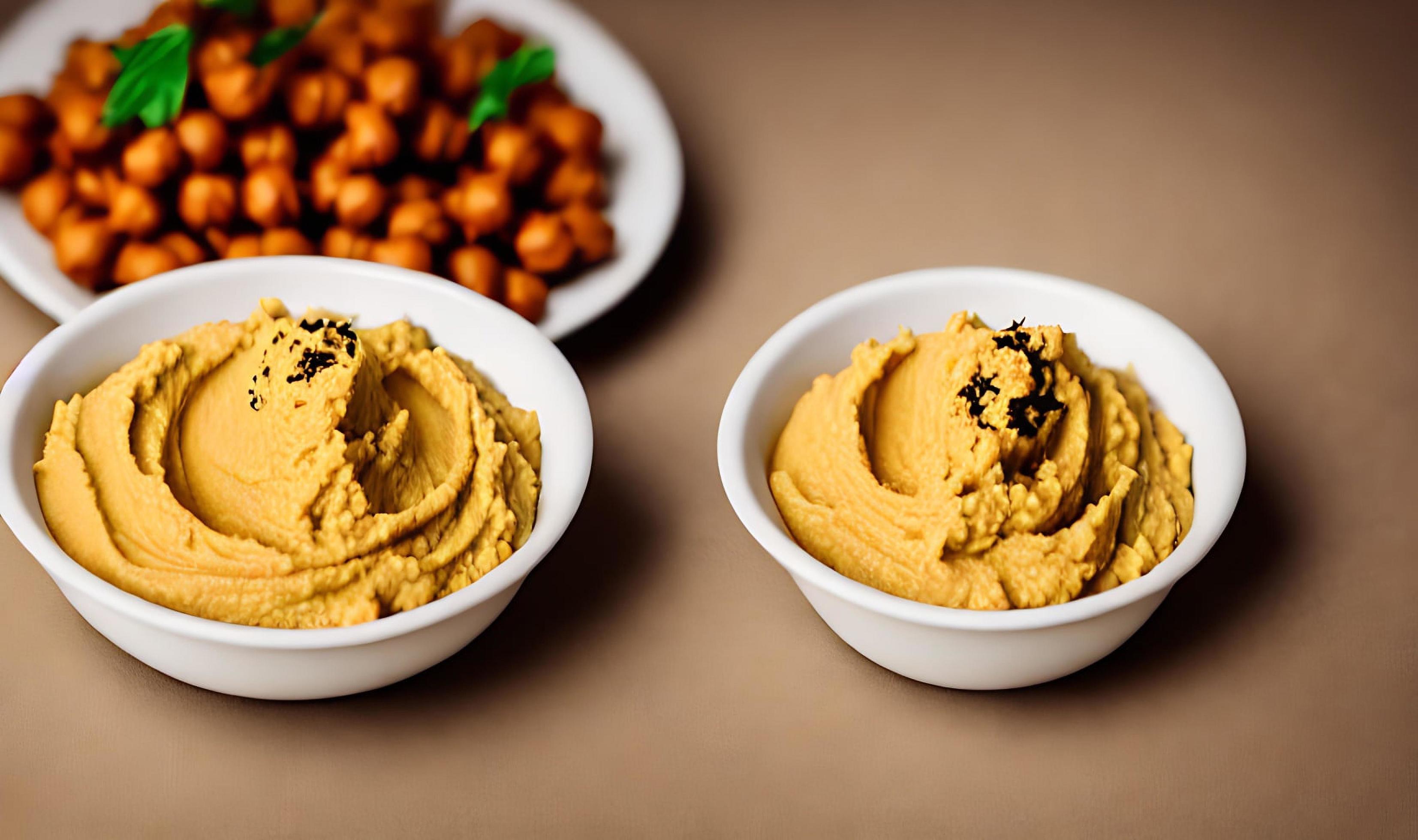 Healthy food. Traditional freshly made organic hummus. Stock Free