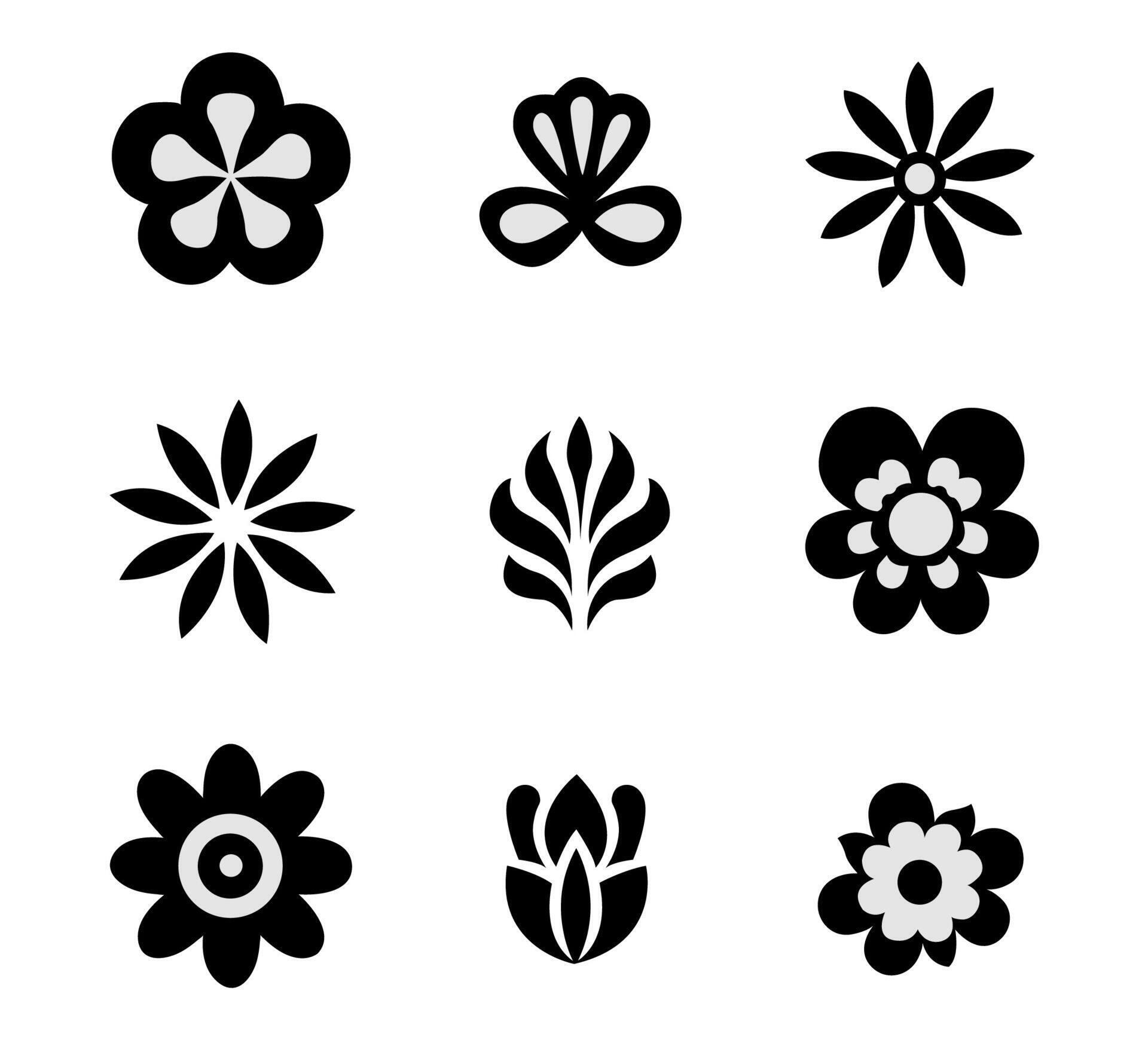 flowers icon set illustration Stock Free