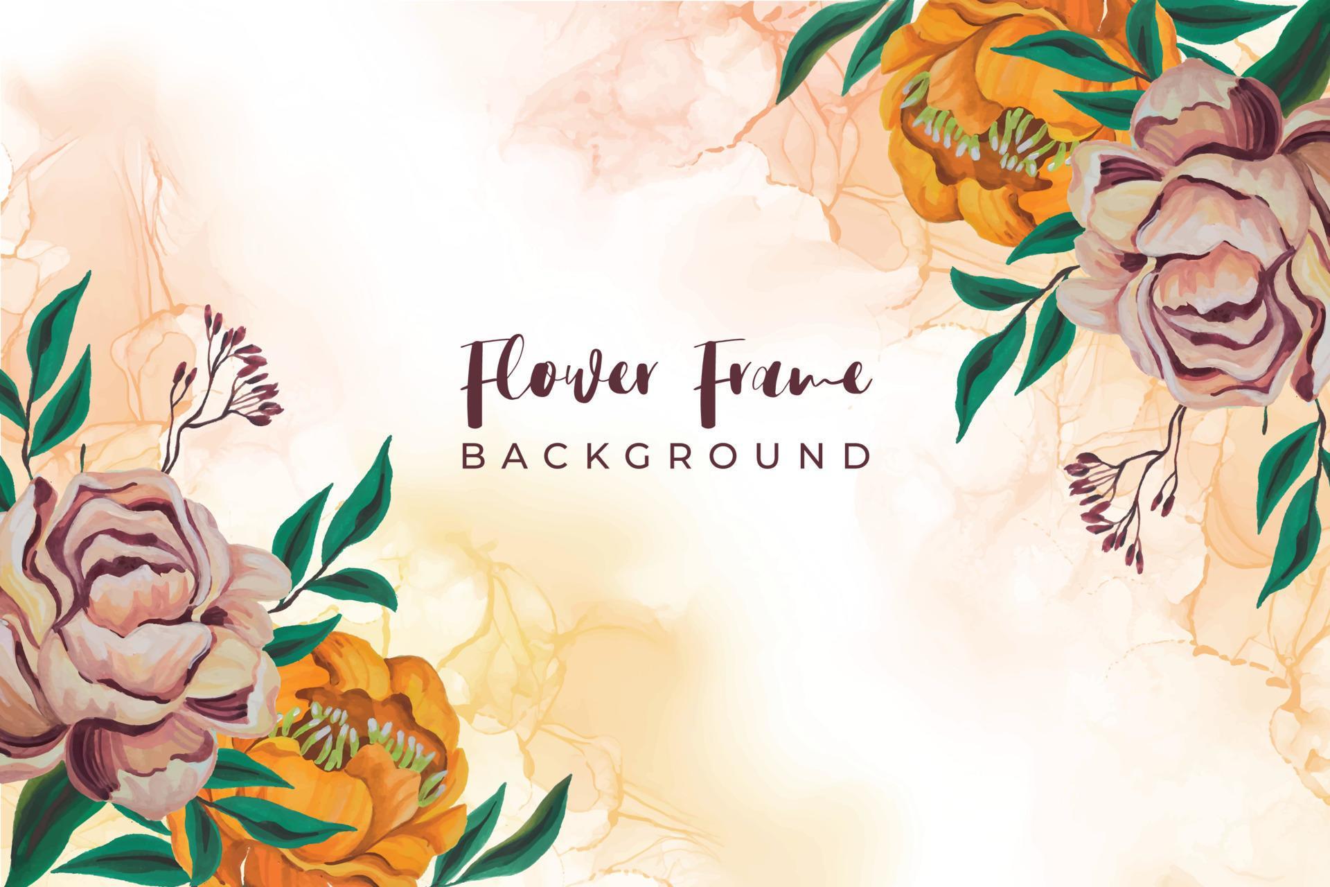 watercolor flower frame background Stock Free