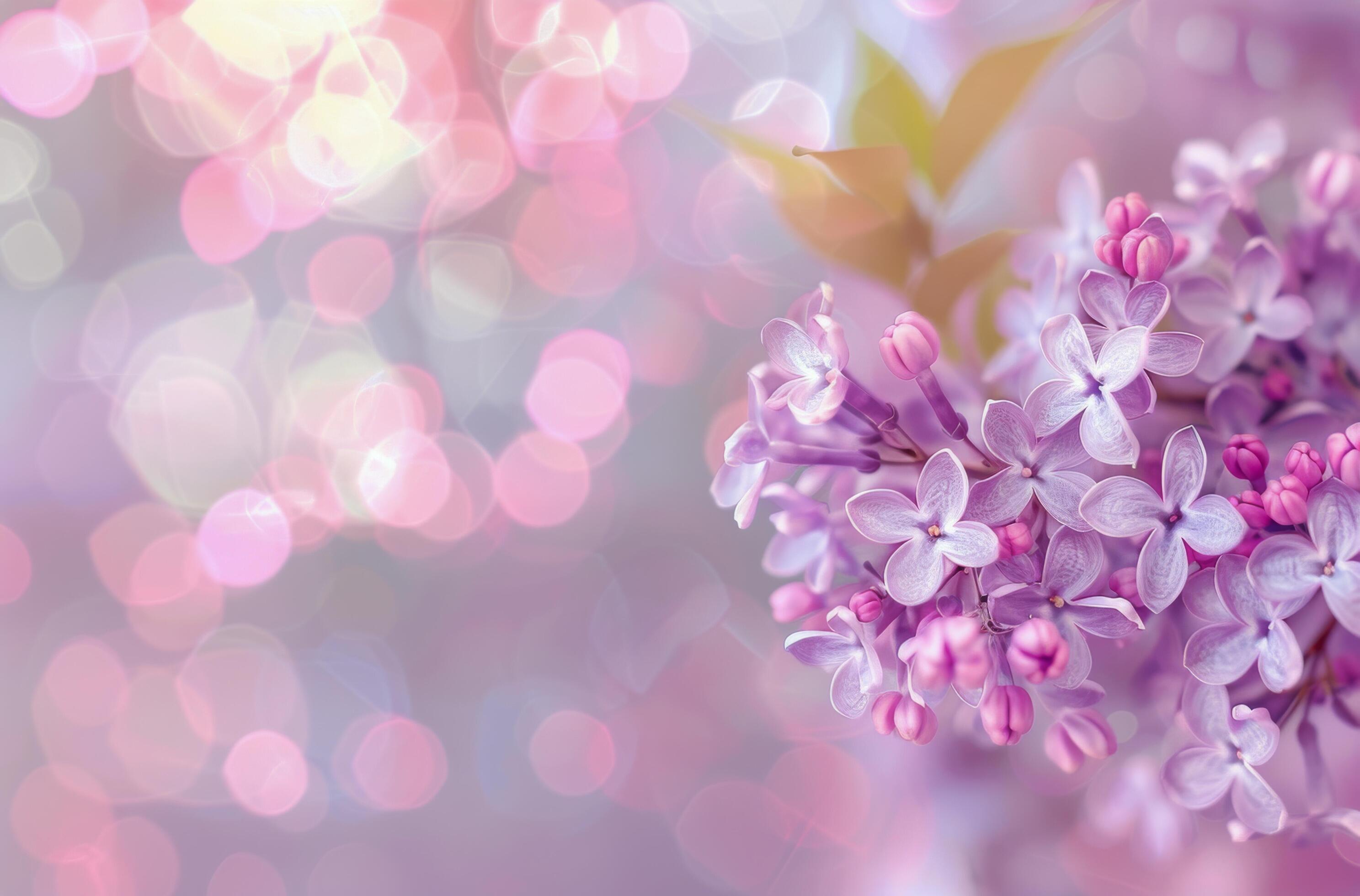 Lilac Blossoms With Bokeh Background Stock Free