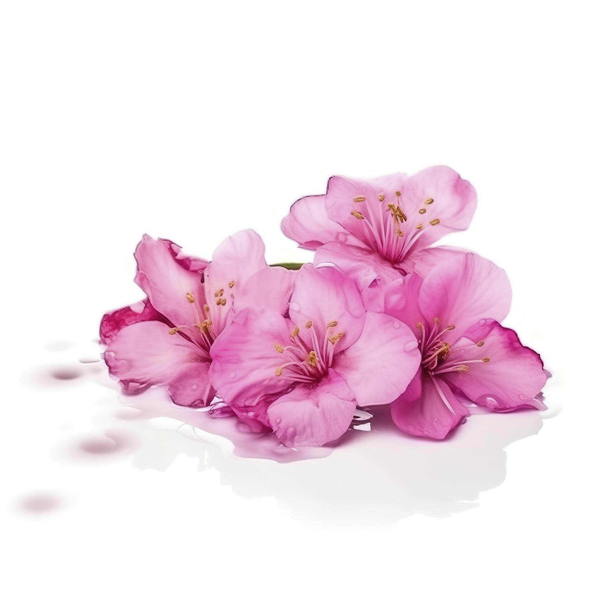 Pink flowers isolated on white background, generate ai Stock Free