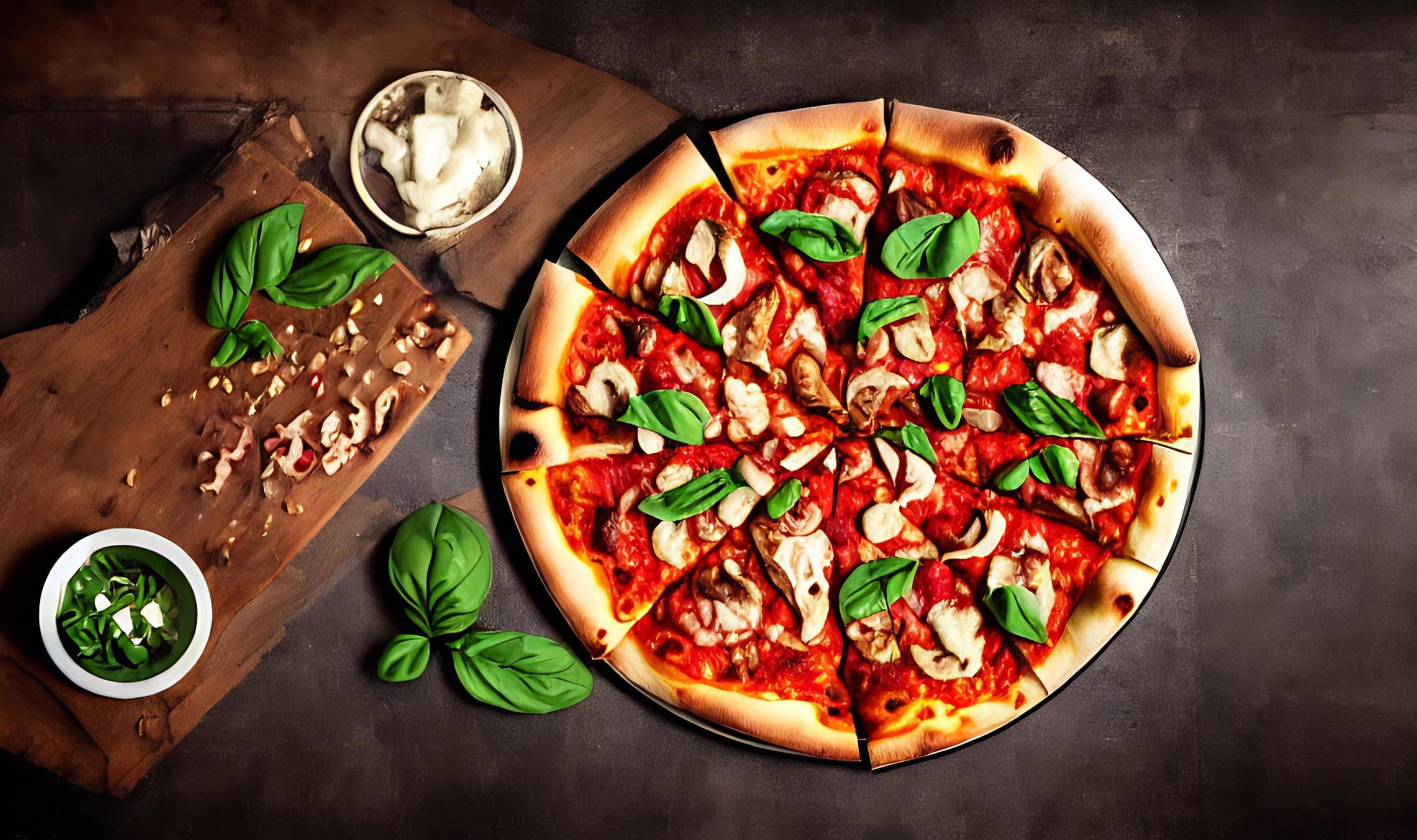 Pizza. Traditional Italian cuisine fast food. Stock Free