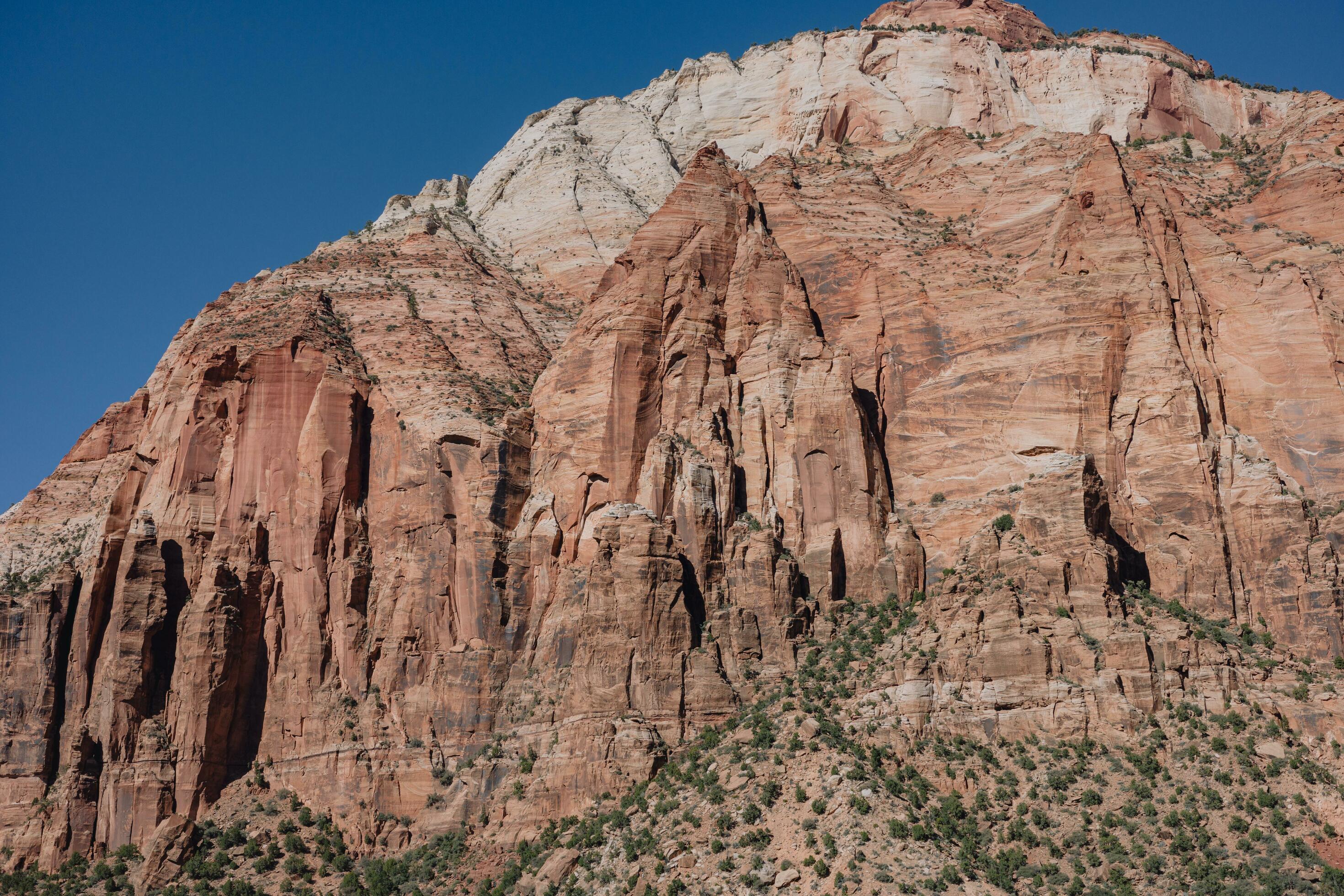 Rock wall in Zion NP Stock Free