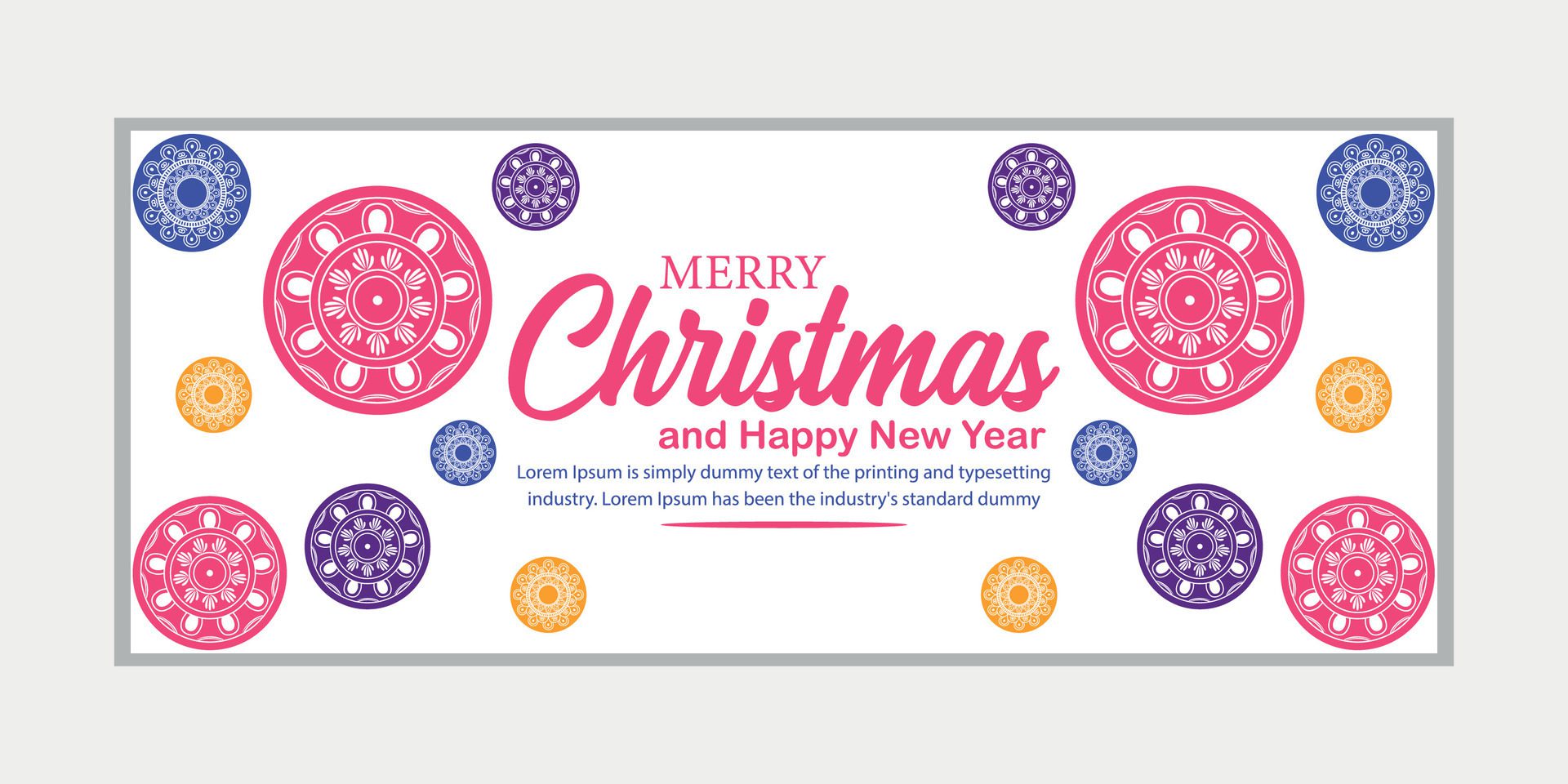 merry christmas banner set and happy new year banner, social media cover and web banner,Merry Christmas design for greeting card, Free Vector