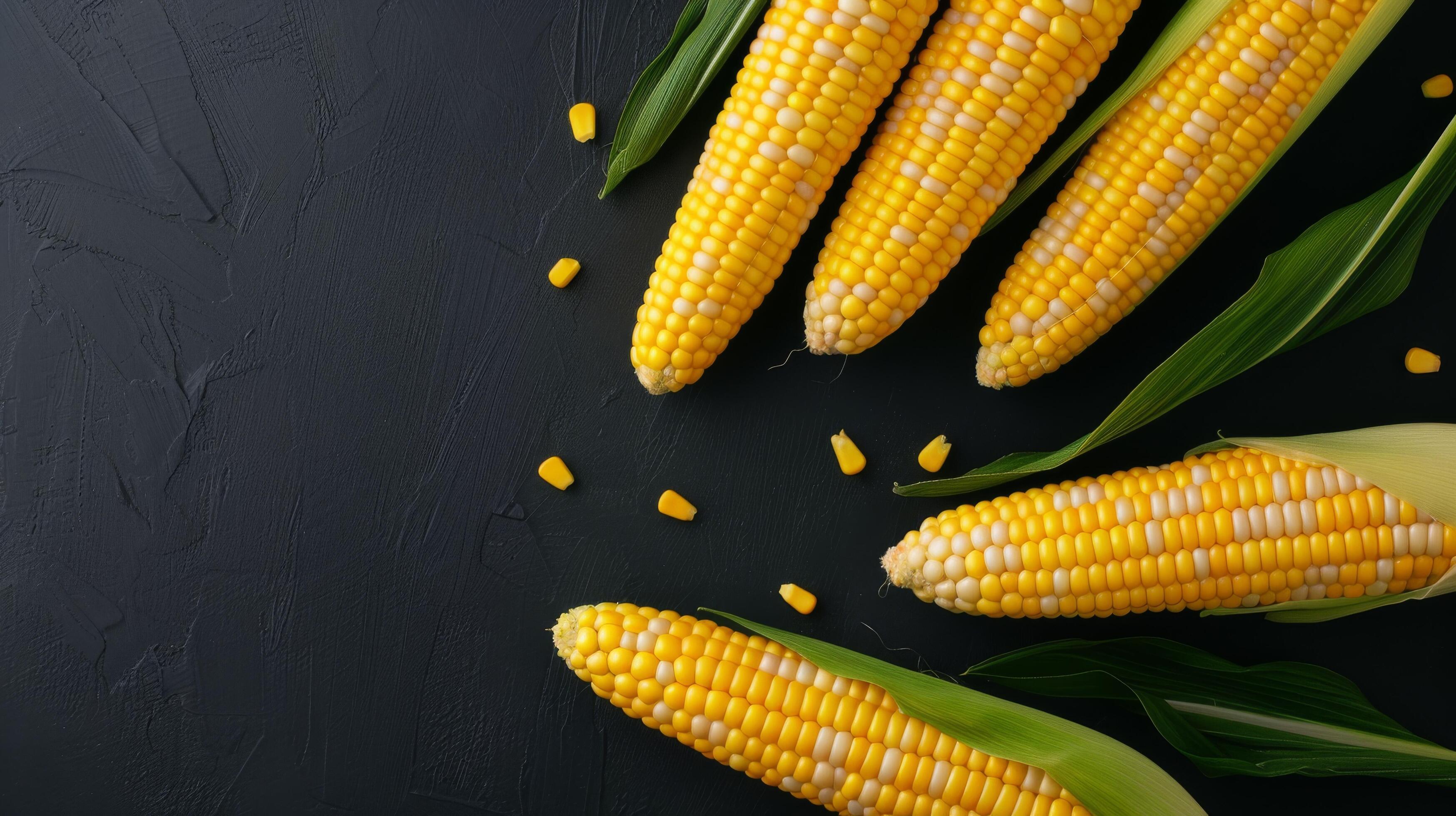 Corn on the Cob on Black Background Stock Free