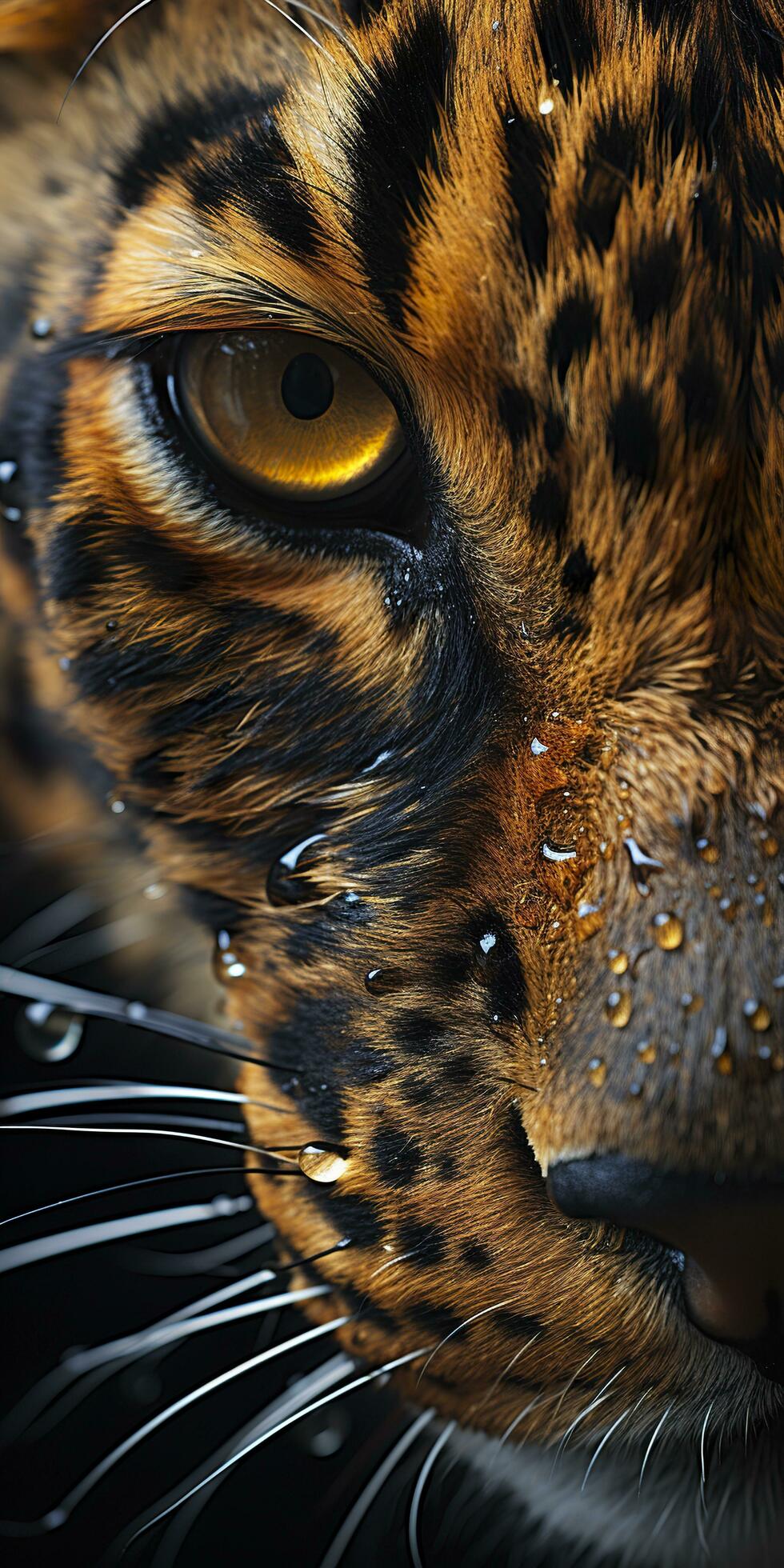 Leopard macro photography. AI Generated Free Photo