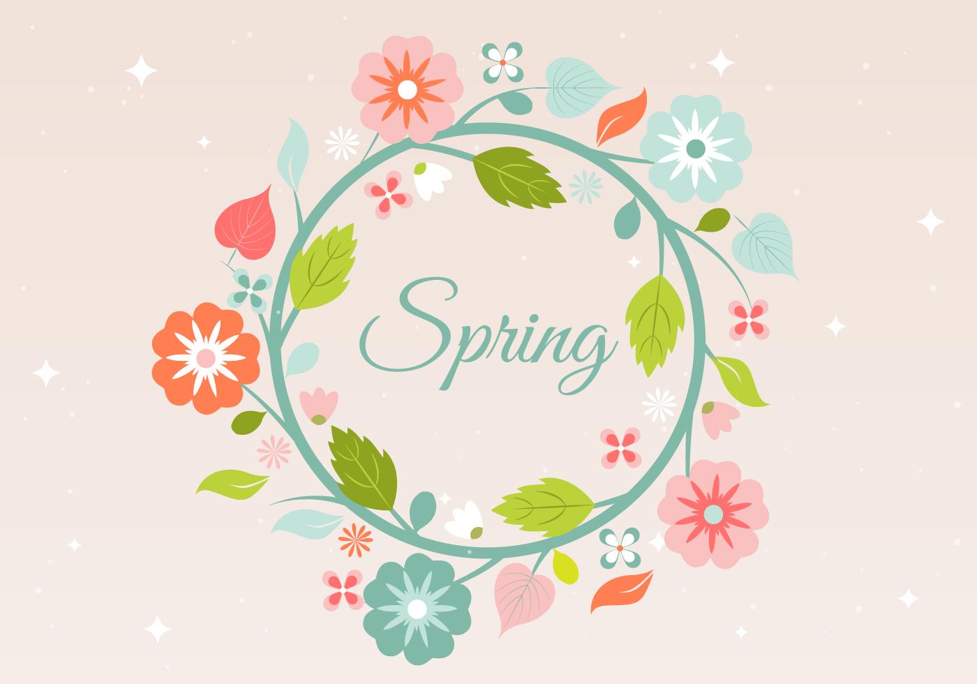 Free Spring Flower Wreath Background Stock Free