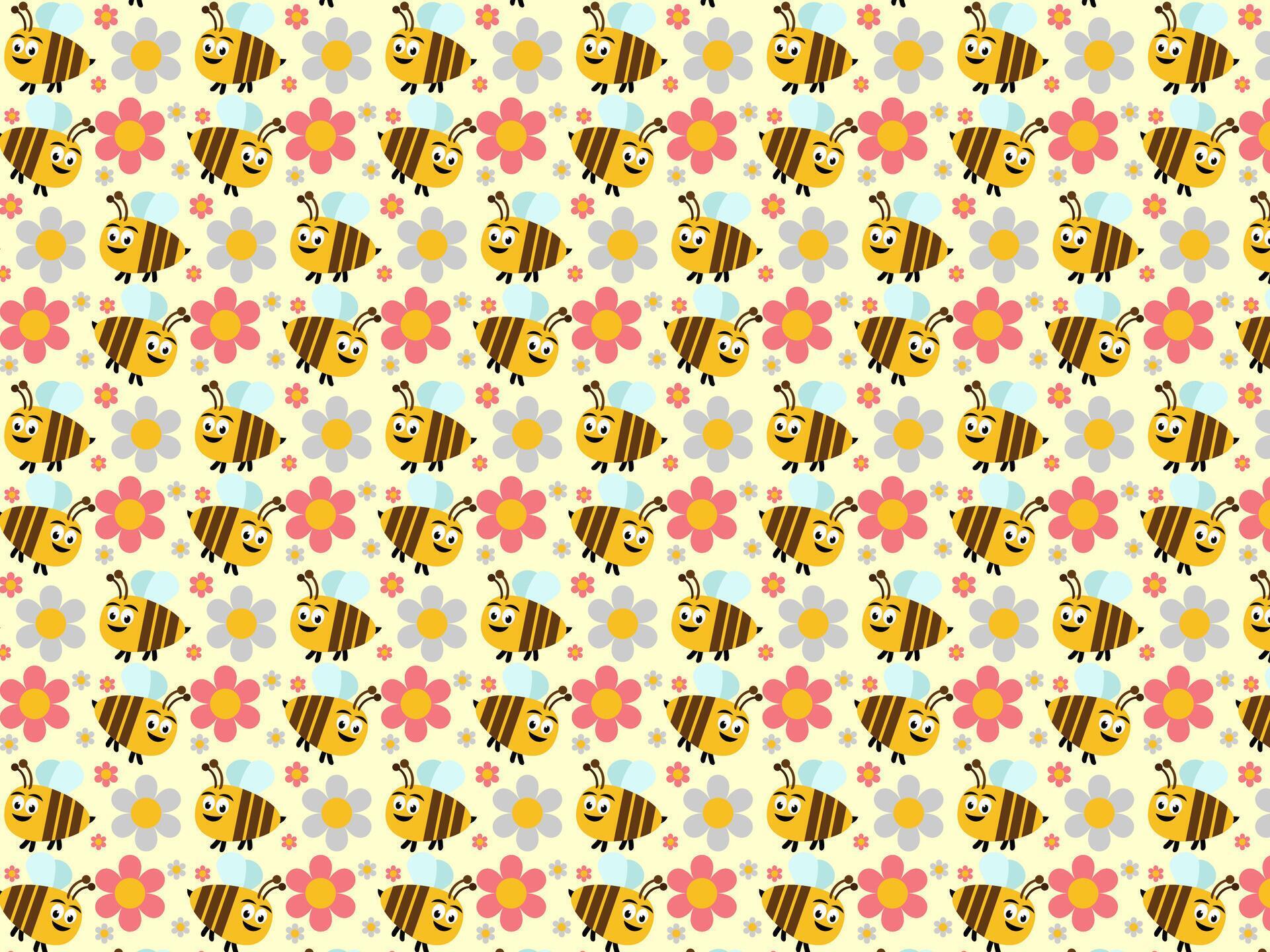 honeybee and flower pattern packaging and gifts Stock Free