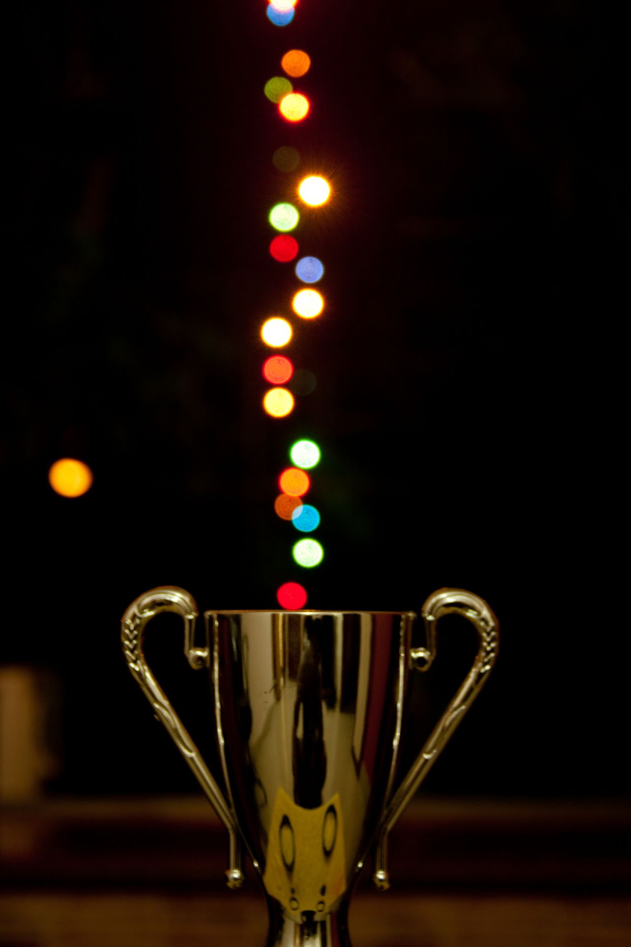 Bokeh Lights Award Cup Stock Free