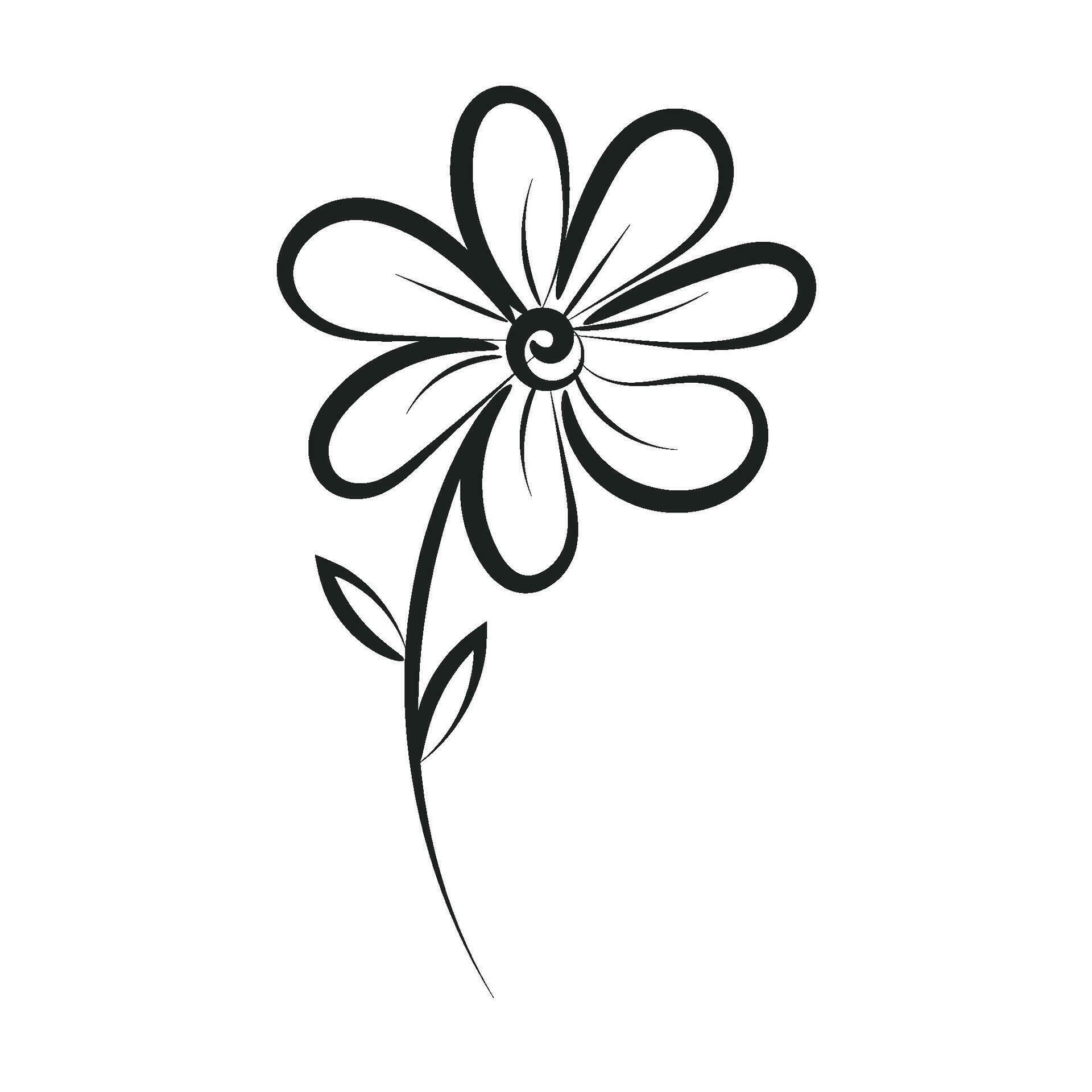 Hand Drawn spring flower design. Cute floral decoration icon vector illustration design Stock Free