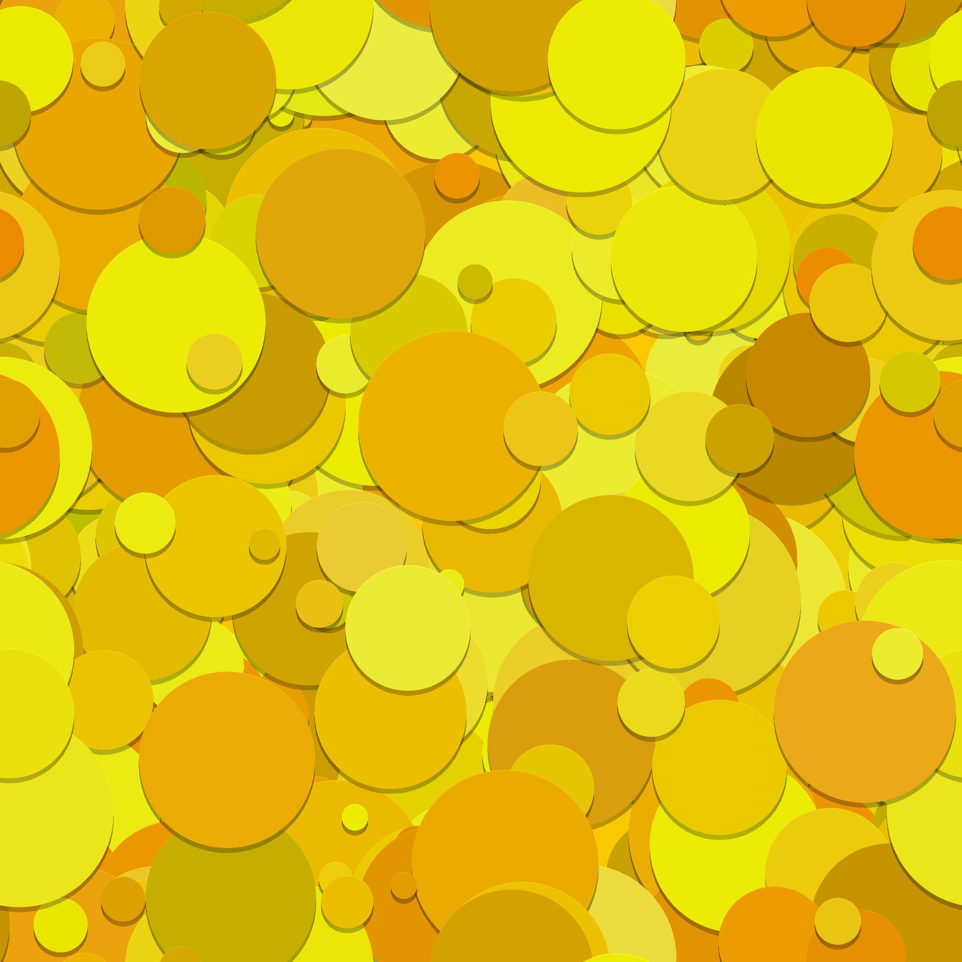 Seamless yellow circle pattern with shadow effect Free Vector