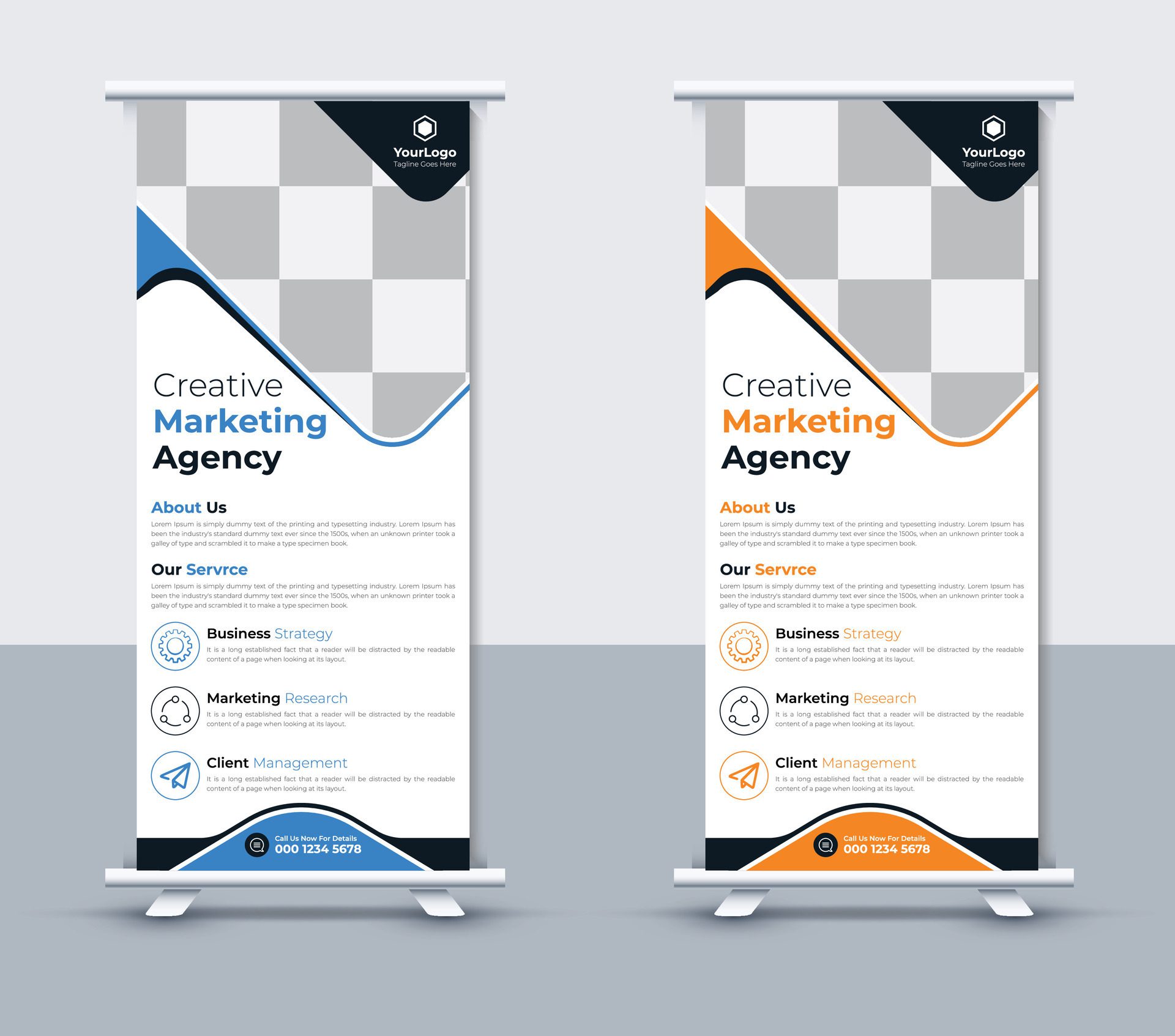 Creative roll up banner design template, Free Free Vector