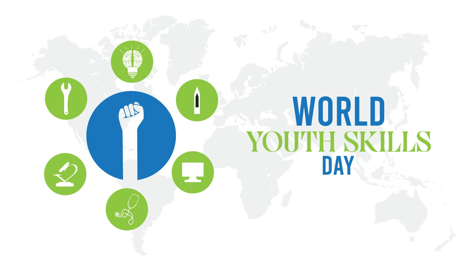 world youth skills day observed every year in July. Template for background, banner, card, poster with text inscription. Free Vector