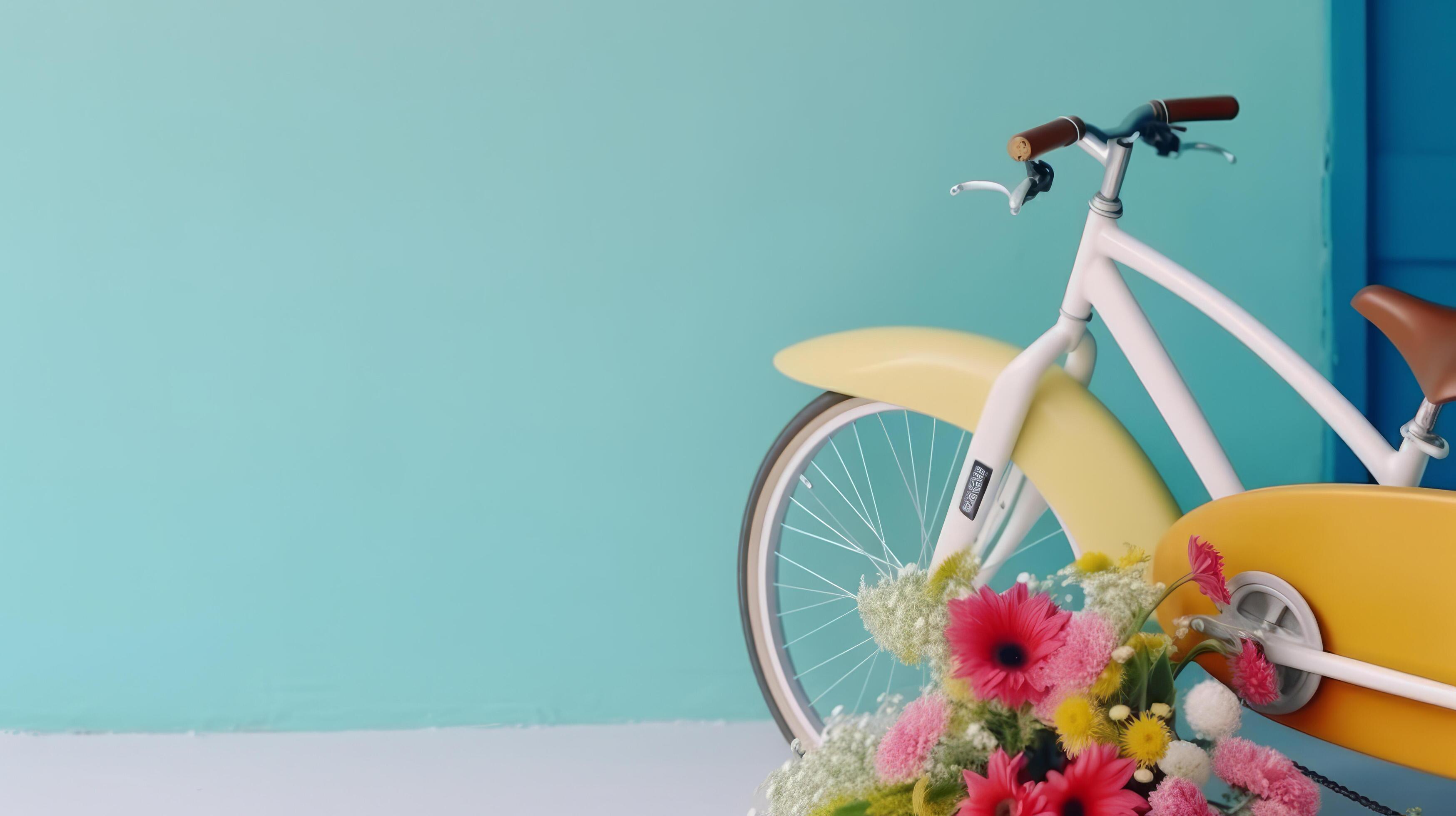 Bicycle with flowers. Illustration Stock Free