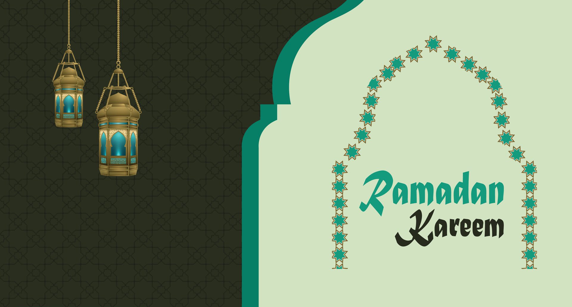 Ramadan Kareem Islamic greeting background, Ramadan Card or banner background Free Vector