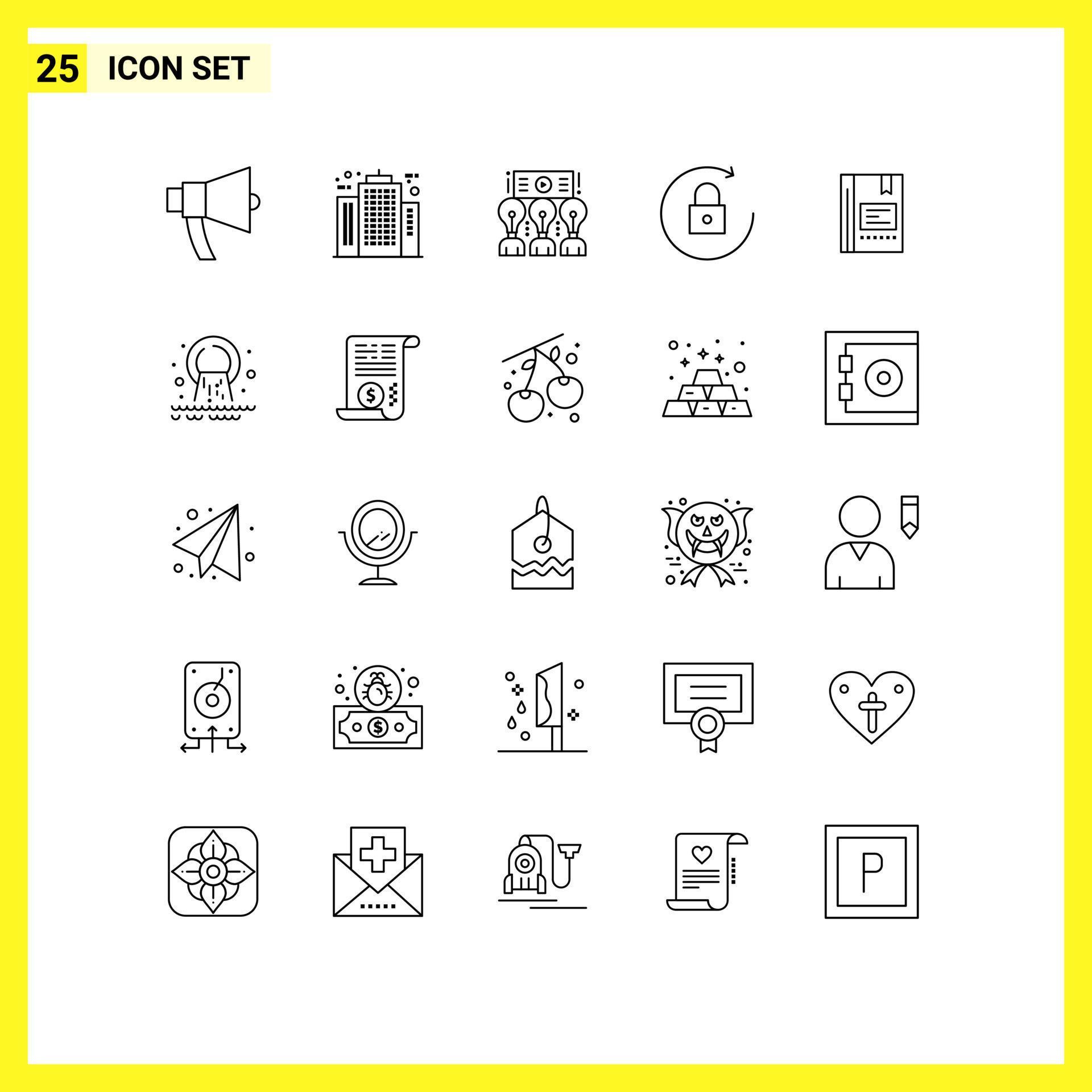 Group of 25 Modern Lines Set for rotate arrow company workshop seminar Editable Vector Design Elements Stock Free