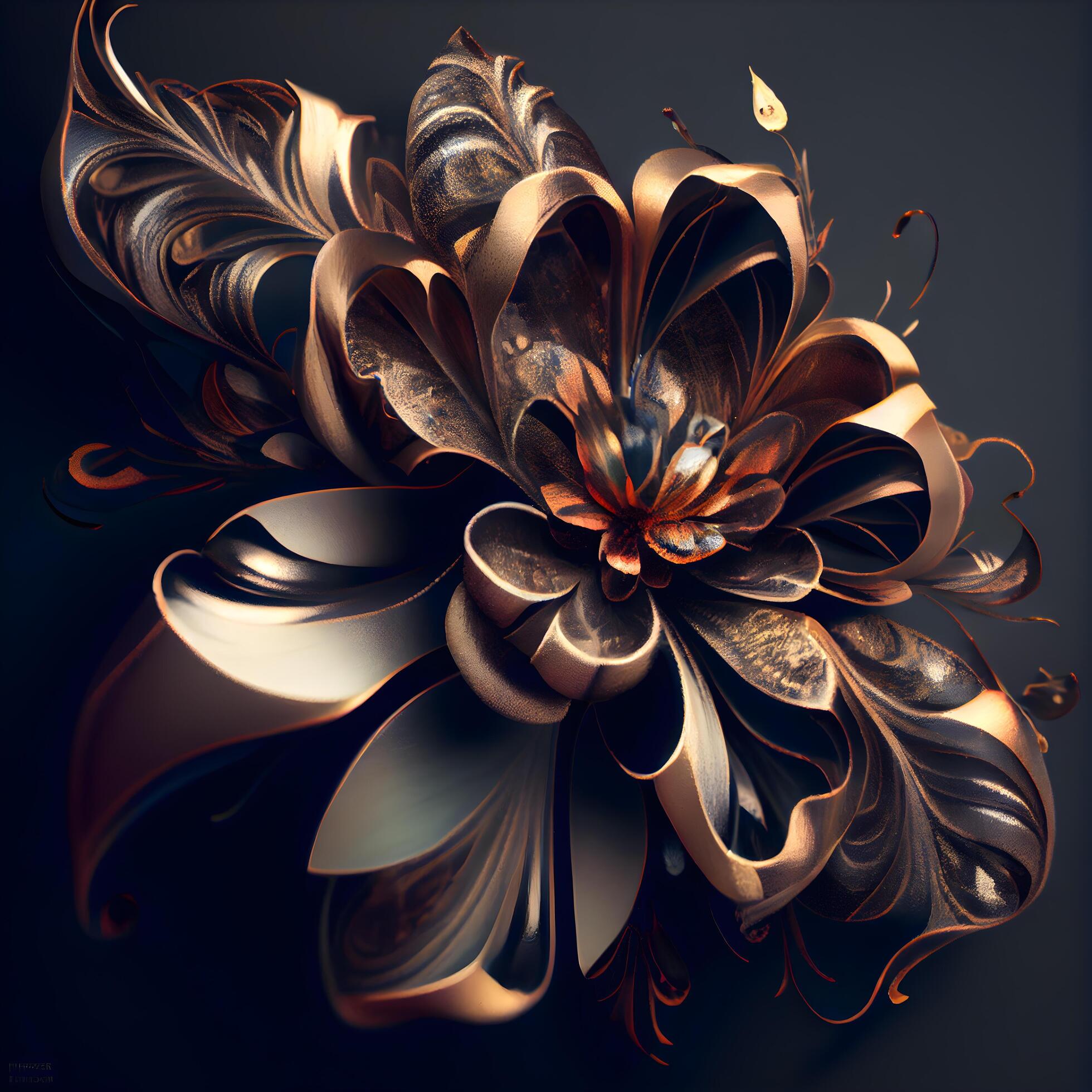 Abstract fractal flower. Digital art. 3D rendering. Computer generated graphics., Image Stock Free