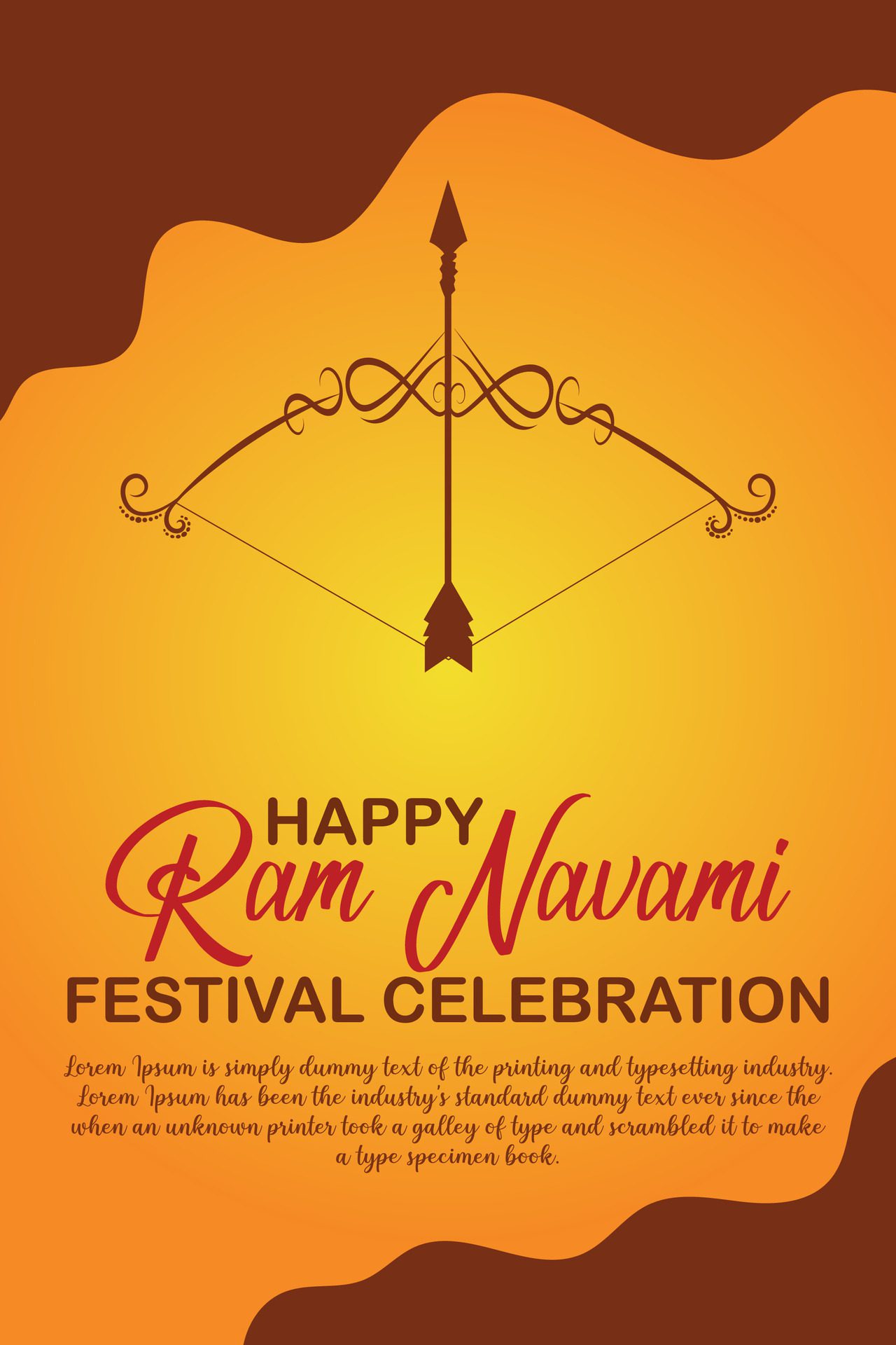 Happy Ram Navami cultural Banner Hindu festival vertical post wishes celebration card Ram Navami celebration background Free Vector