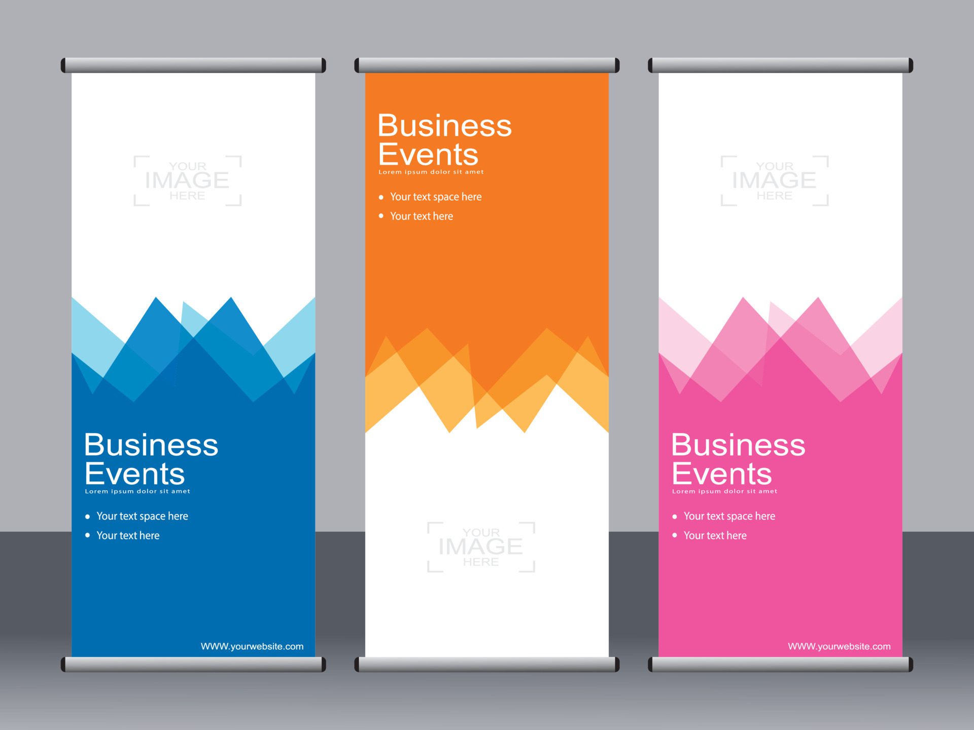 Business banner roll up set standee banner template. Free Vector