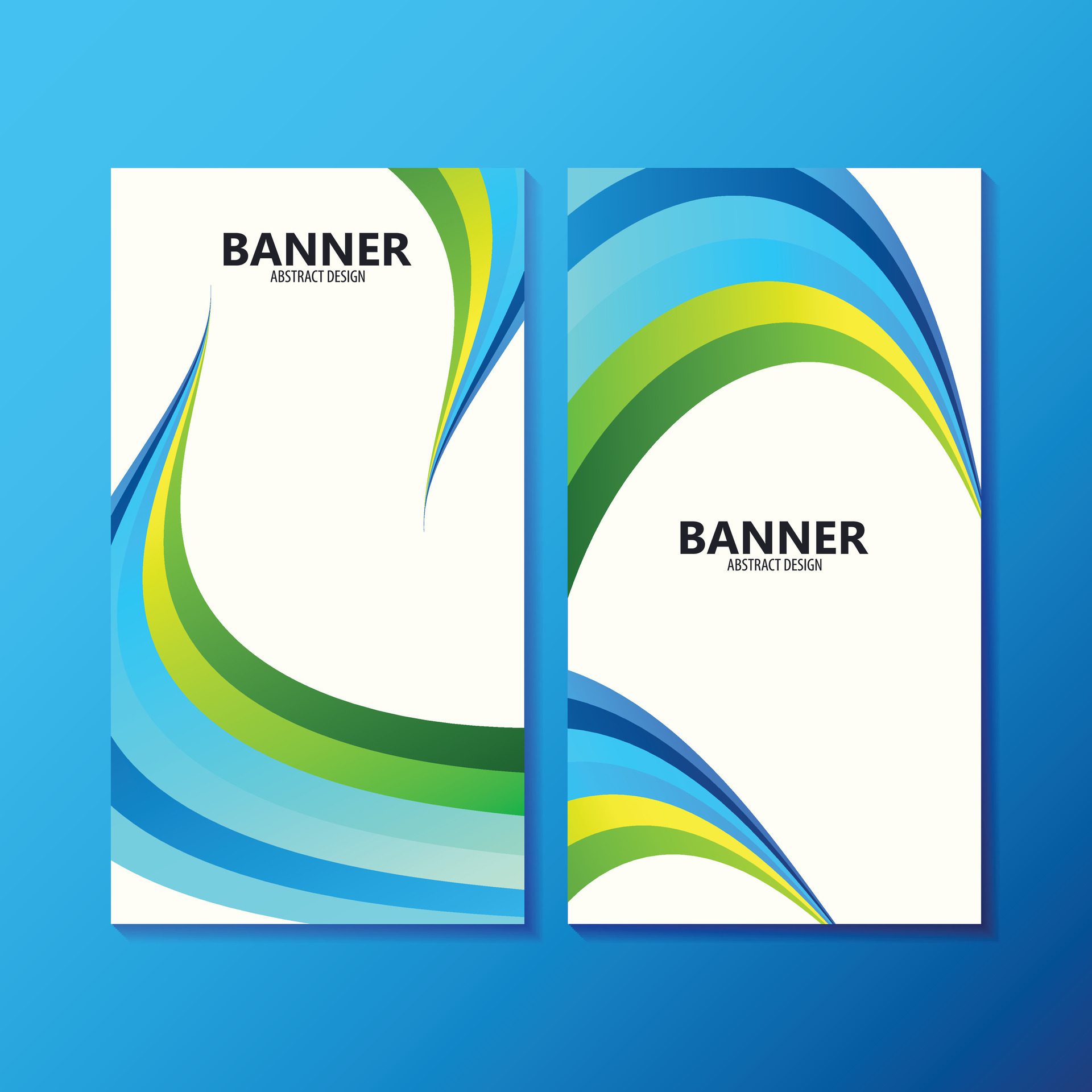 colorful abstract wave banner design Free Vector